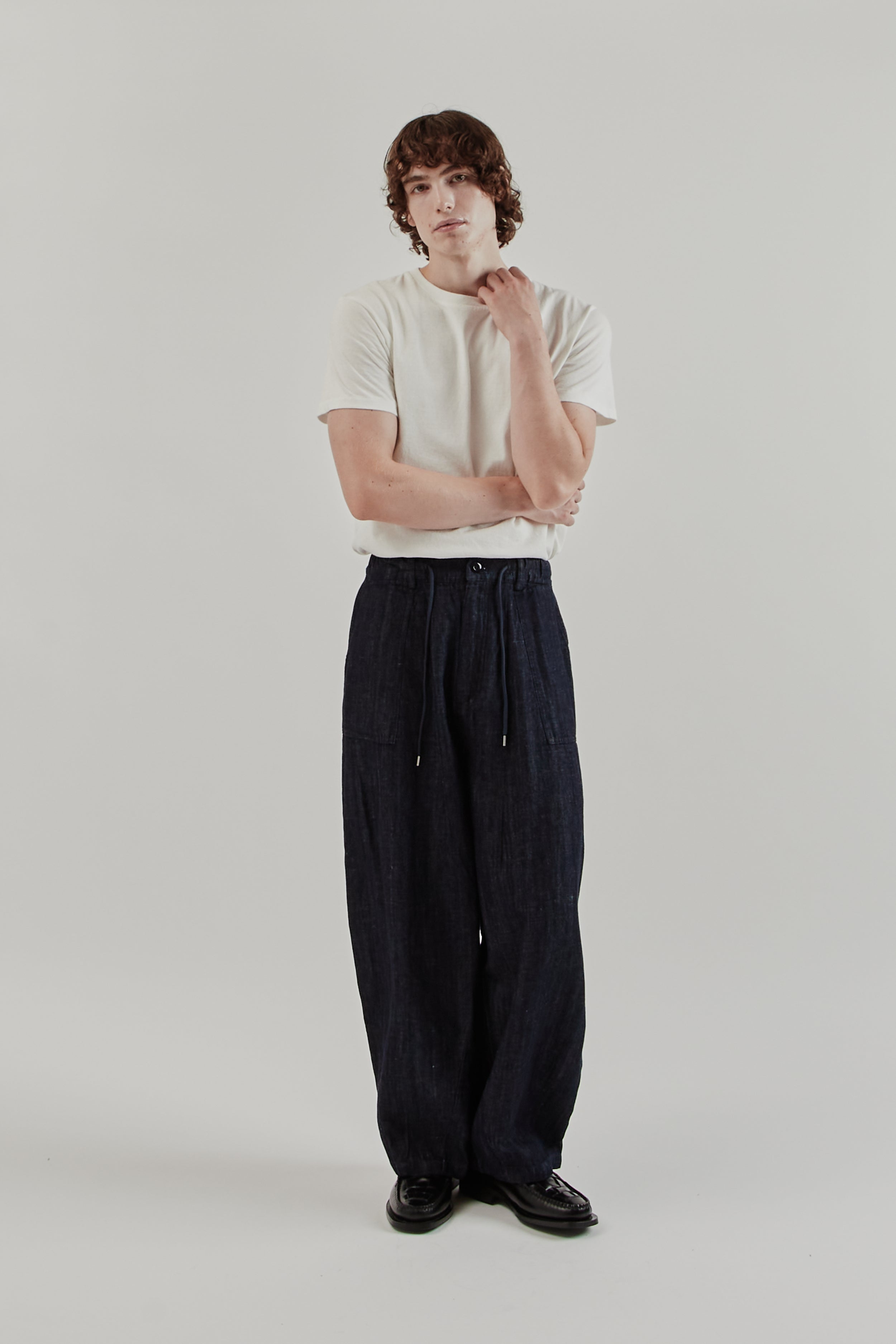 パンツ Ripstop Like Stretch Denim Balloon Pants Vintage Embroidered Denim Balloon Pants - HundoP | 60