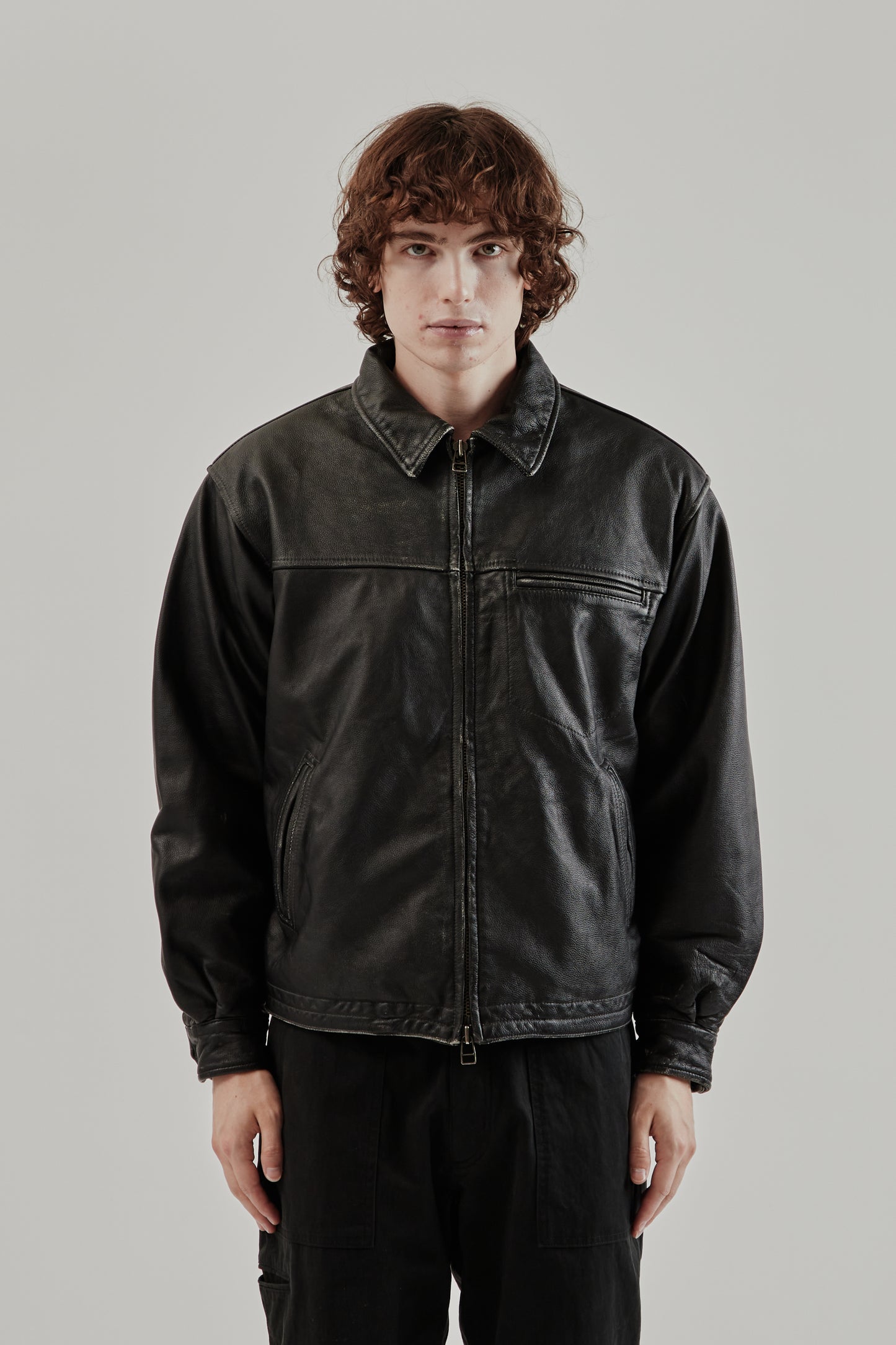 Frizmworks FW25 Destroyed Cowhide Leather Jacket Black 18