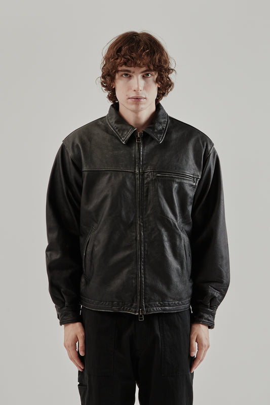 Frizmworks FW25 Destroyed Cowhide Leather Jacket Black 18