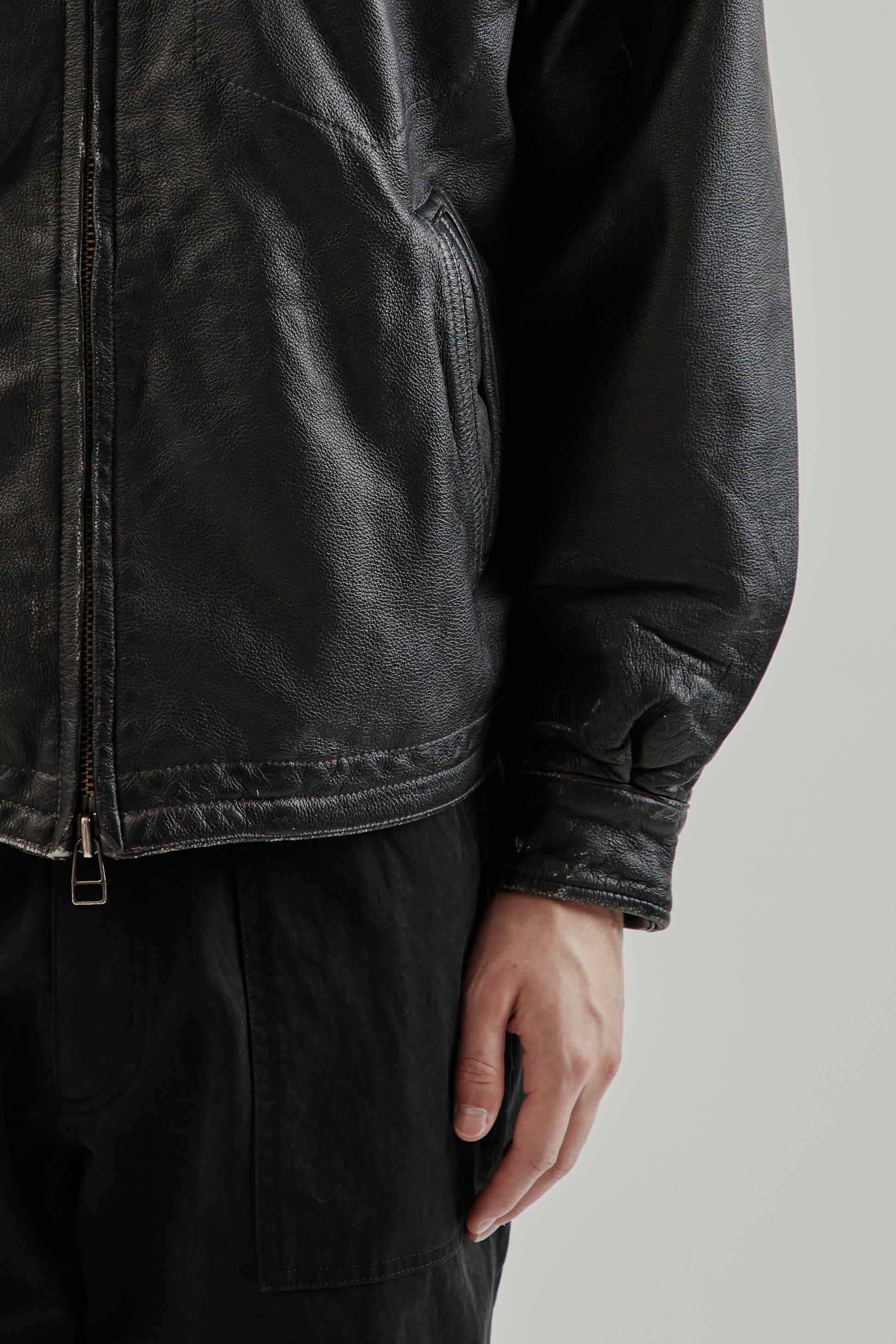 Frizmworks FW25 Destroyed Cowhide Leather Jacket Black 24