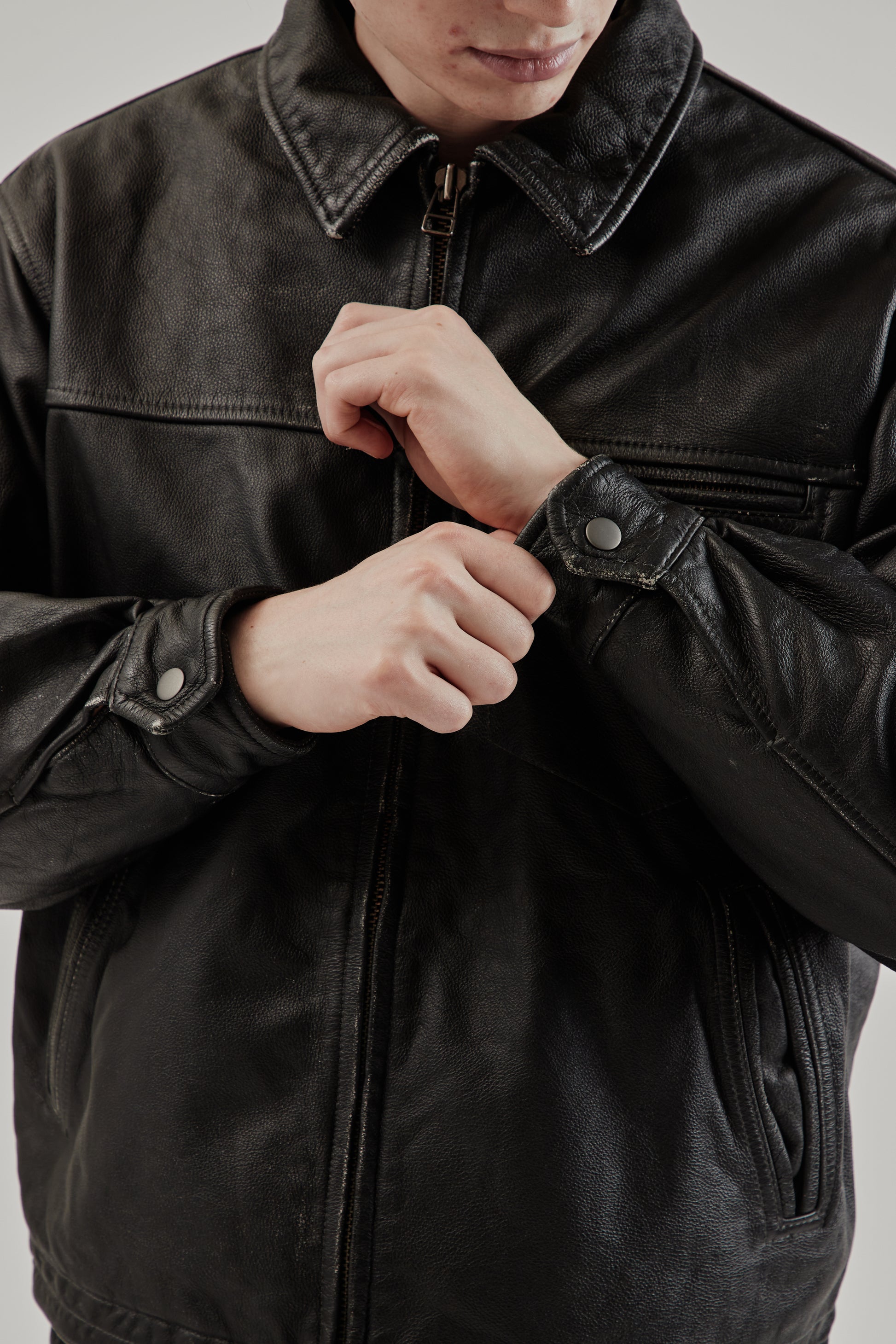 Frizmworks FW25 Destroyed Cowhide Leather Jacket Black 25
