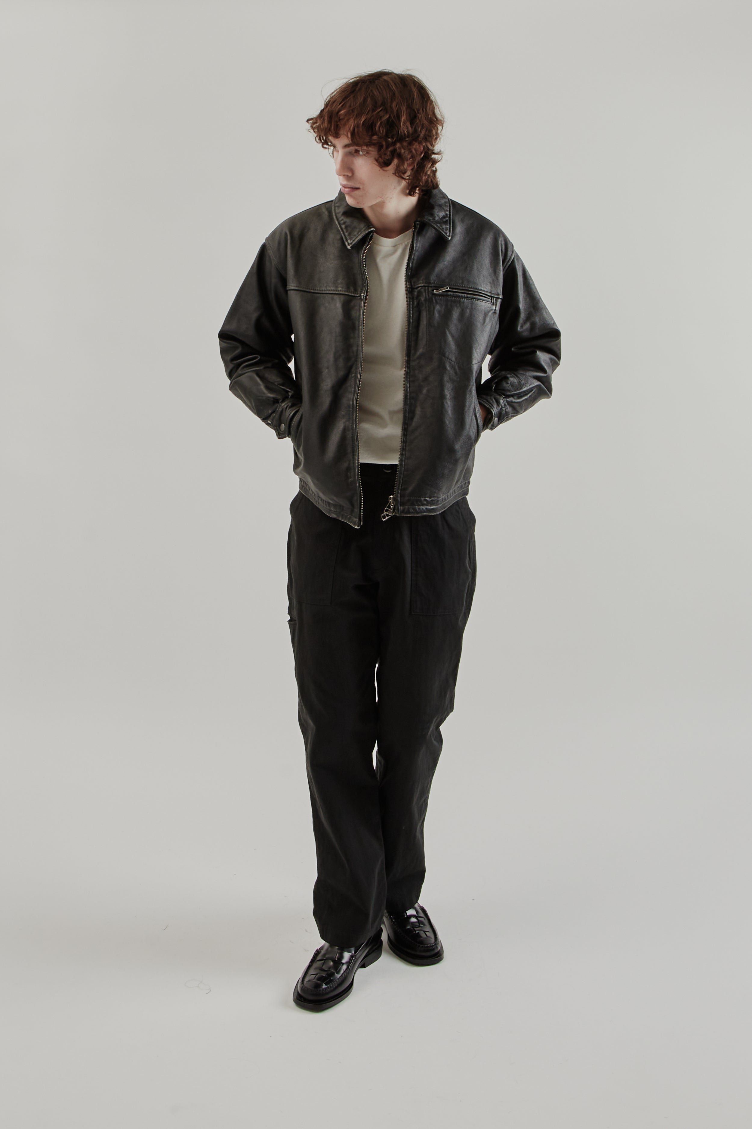 Frizmworks Destroyed Cowhide Leather Jacket - Black | Wallace