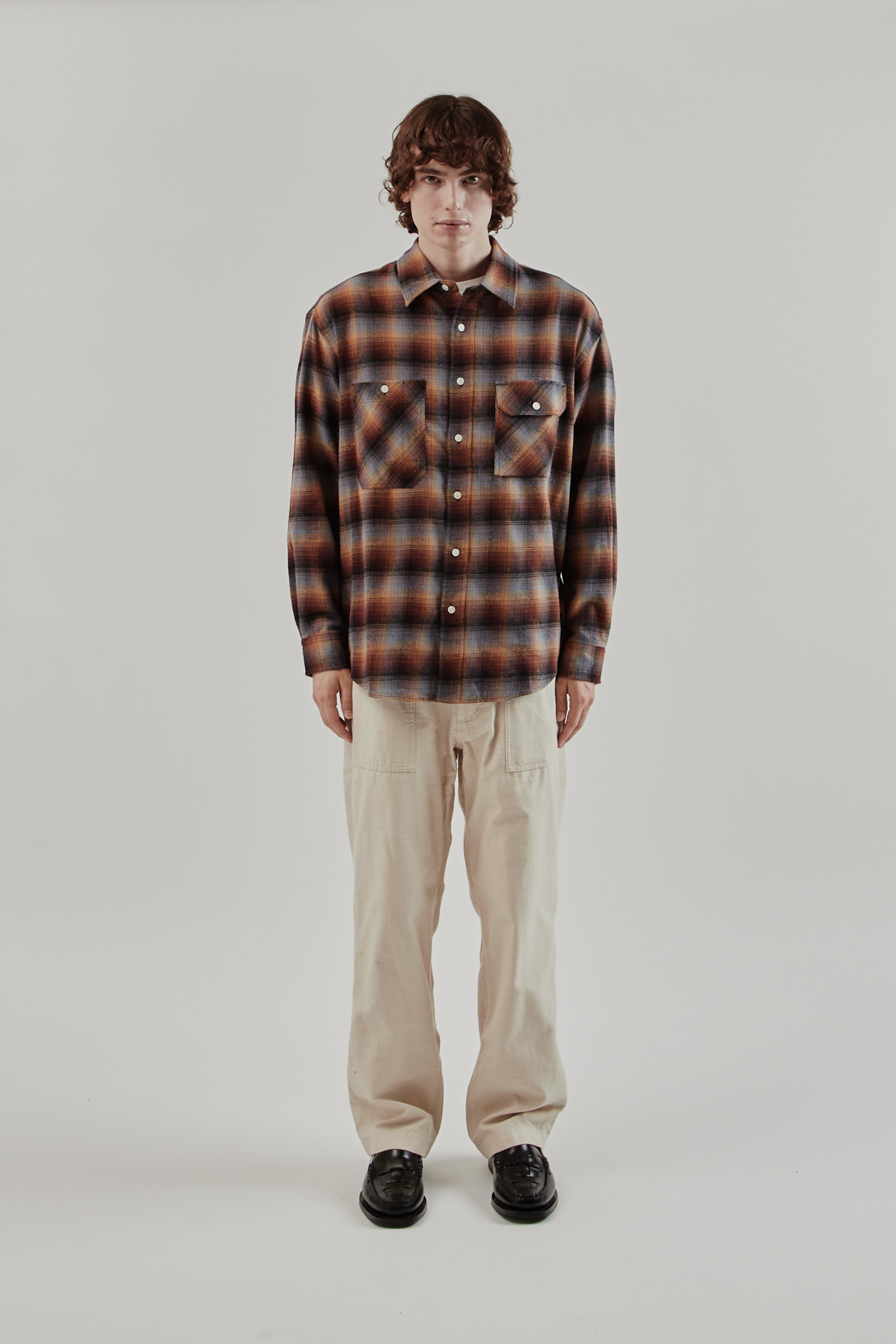 Frizmworks Flannel Check Work Shirt - Brown Sky | Wallace