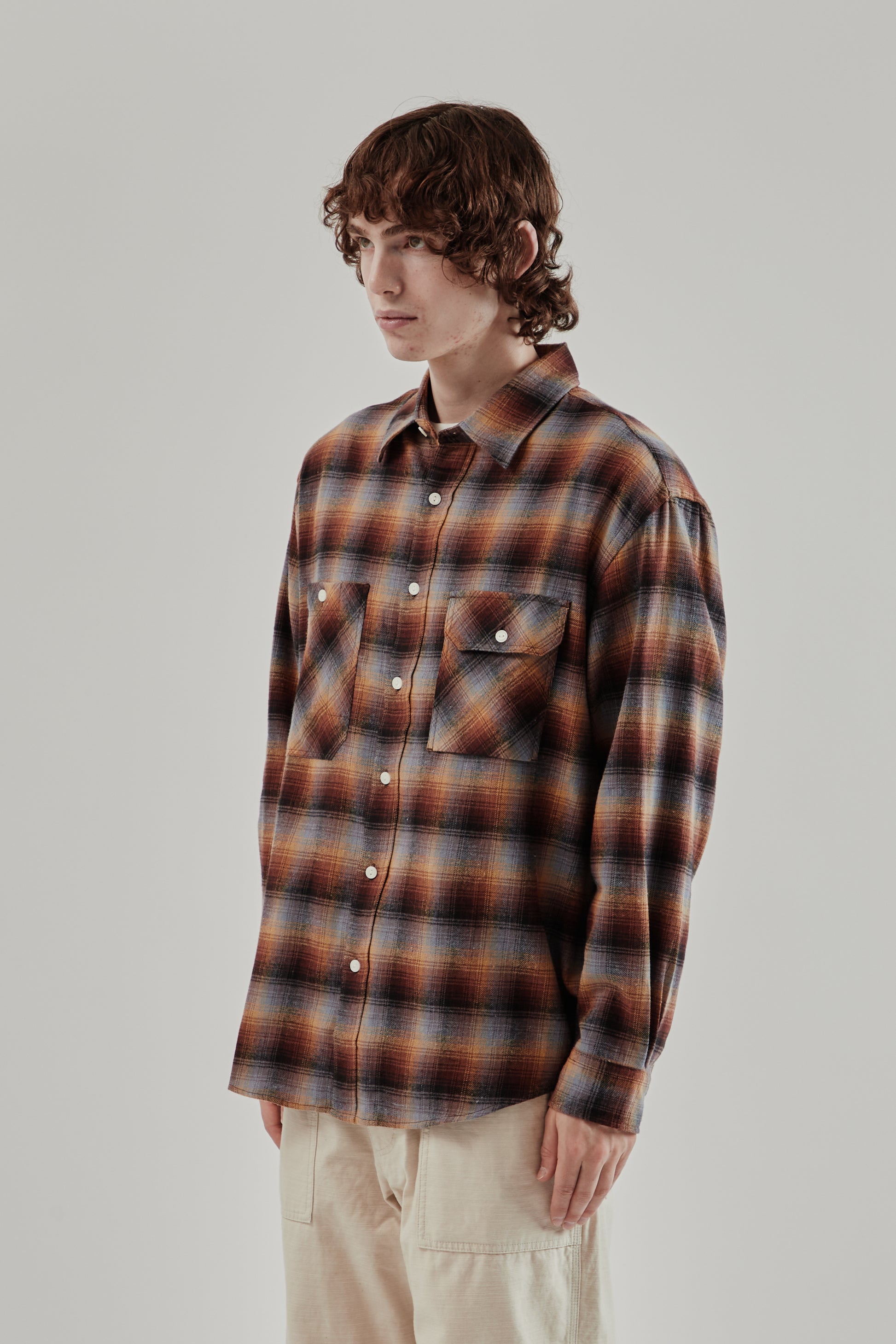 Frizmworks FW25 Flannel Work Shirt Brown Sky 3