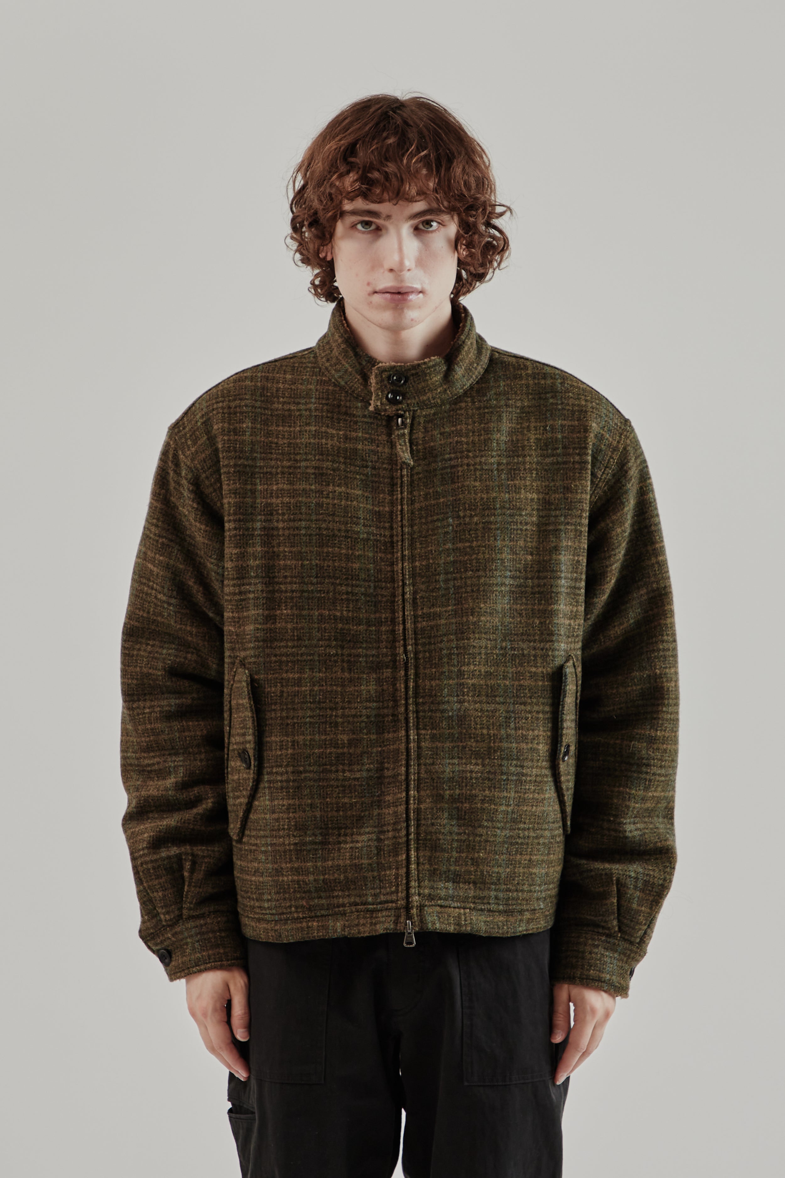 Frizmworks Fluffy Wool Harrington Jacket - Seaweed | Wallace