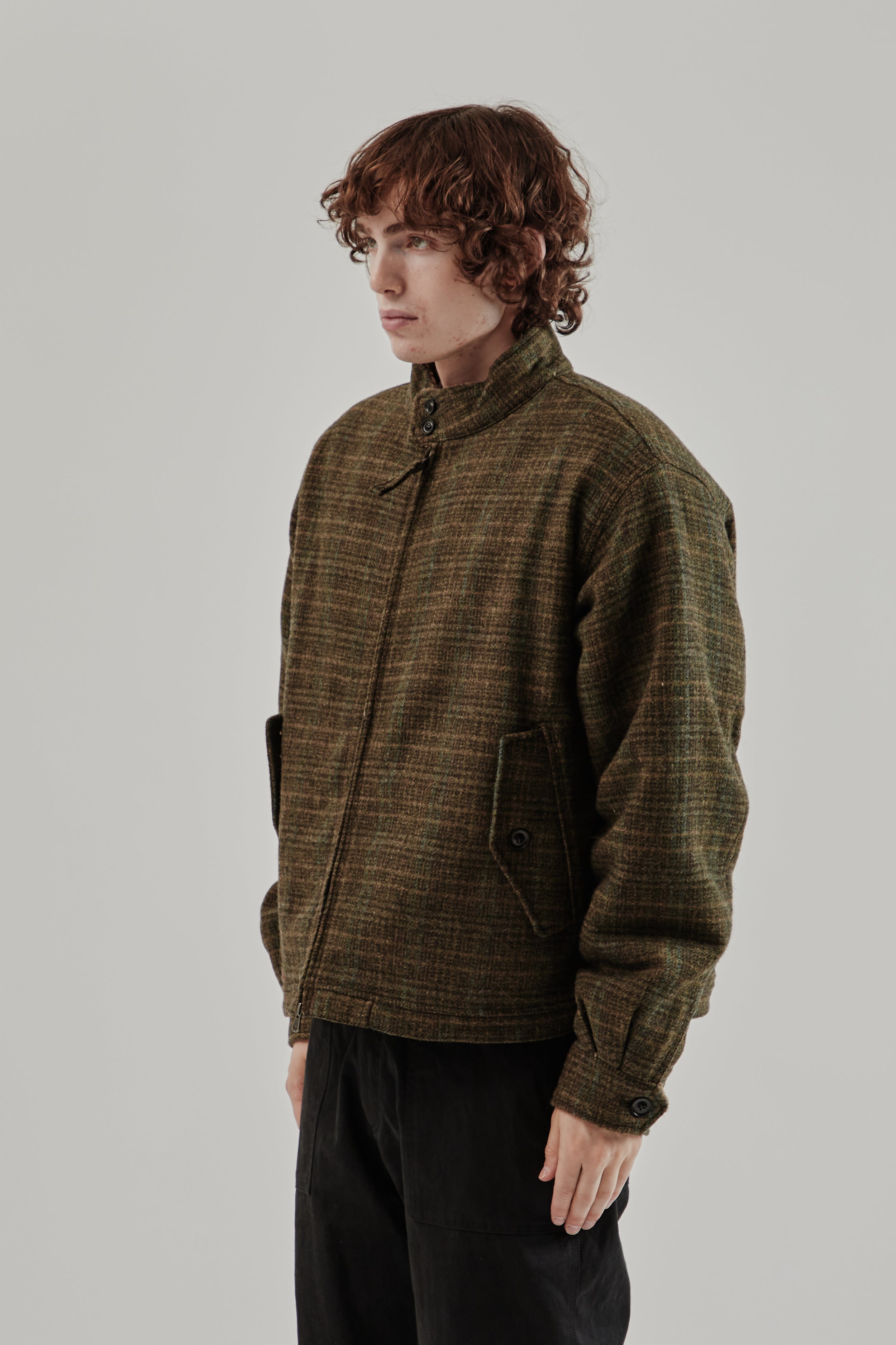 Frizmworks Fluffy Wool Harrington Jacket - Seaweed | Wallace