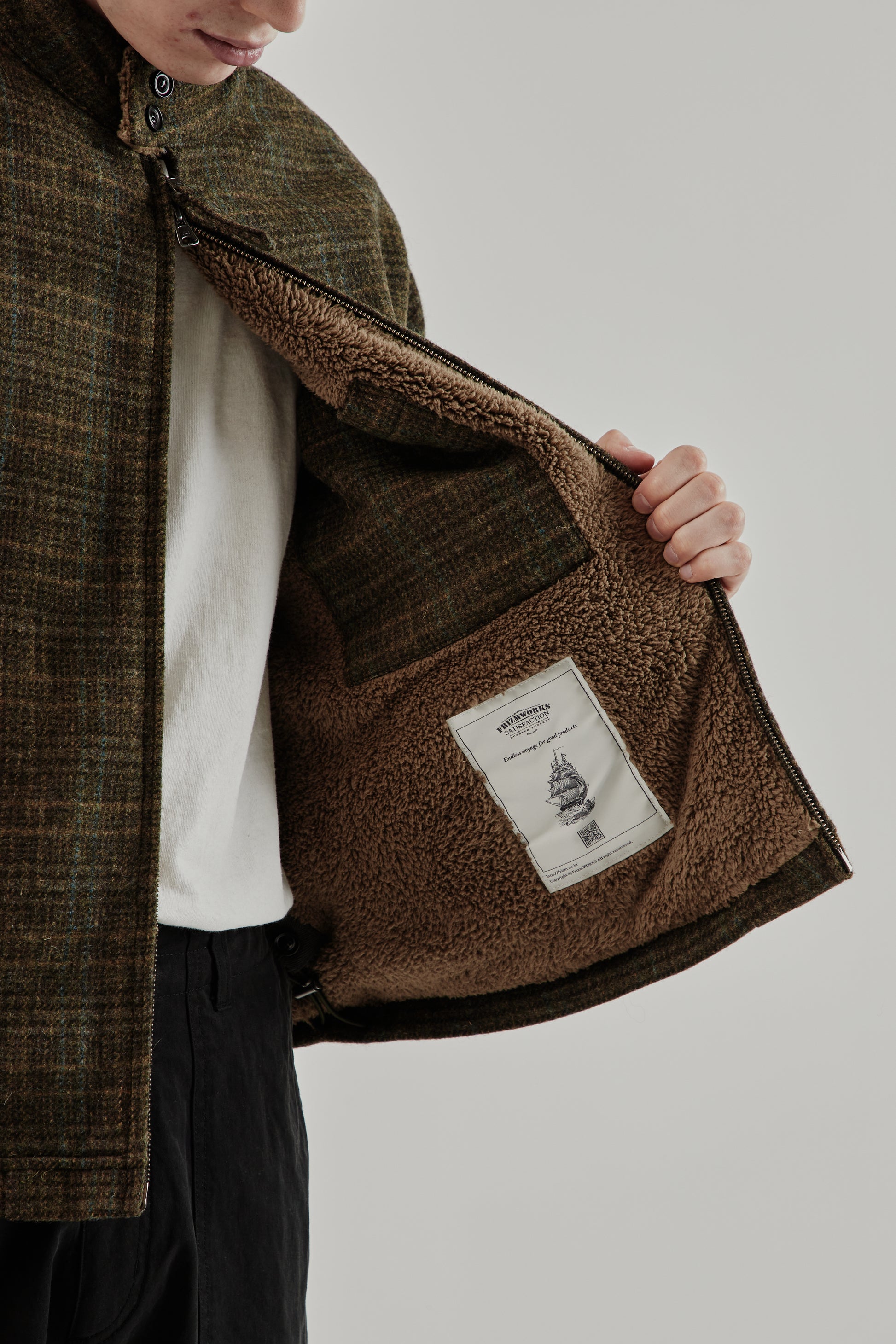 Frizmworks FW25 Fluffy Wool Harrington Jacket Seaweed 27