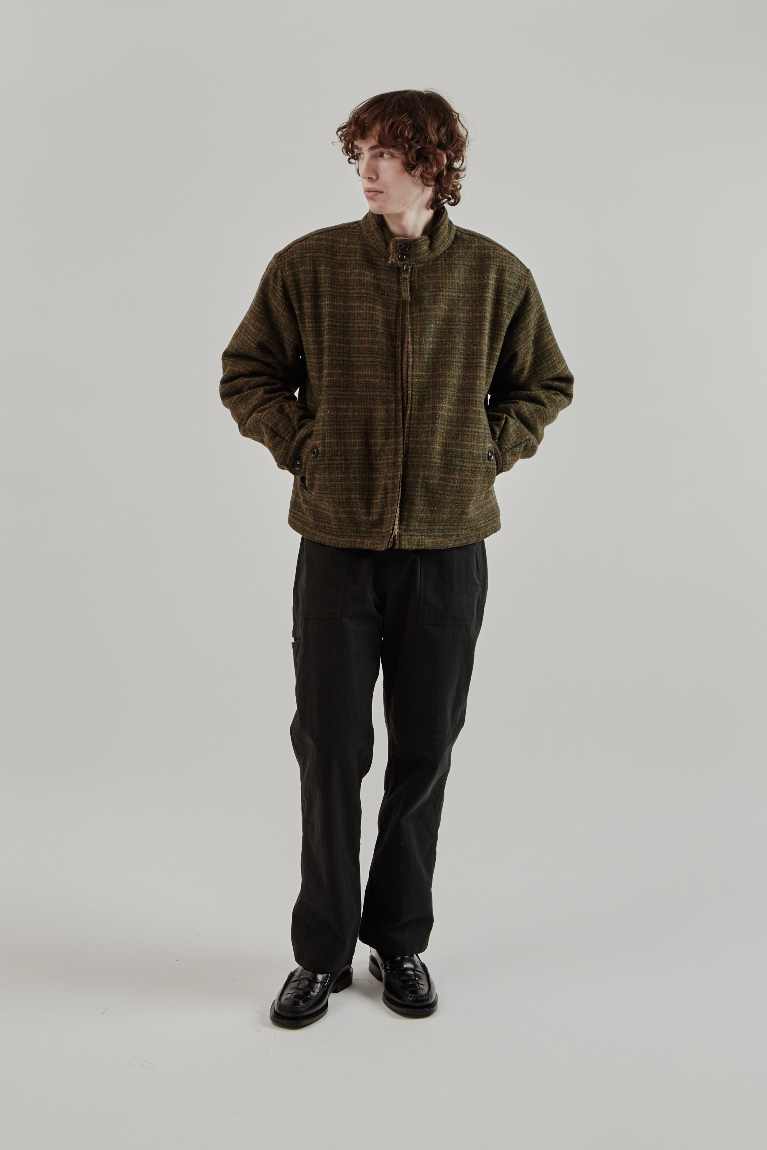 Frizmworks Fluffy Wool Harrington Jacket - Seaweed | Wallace