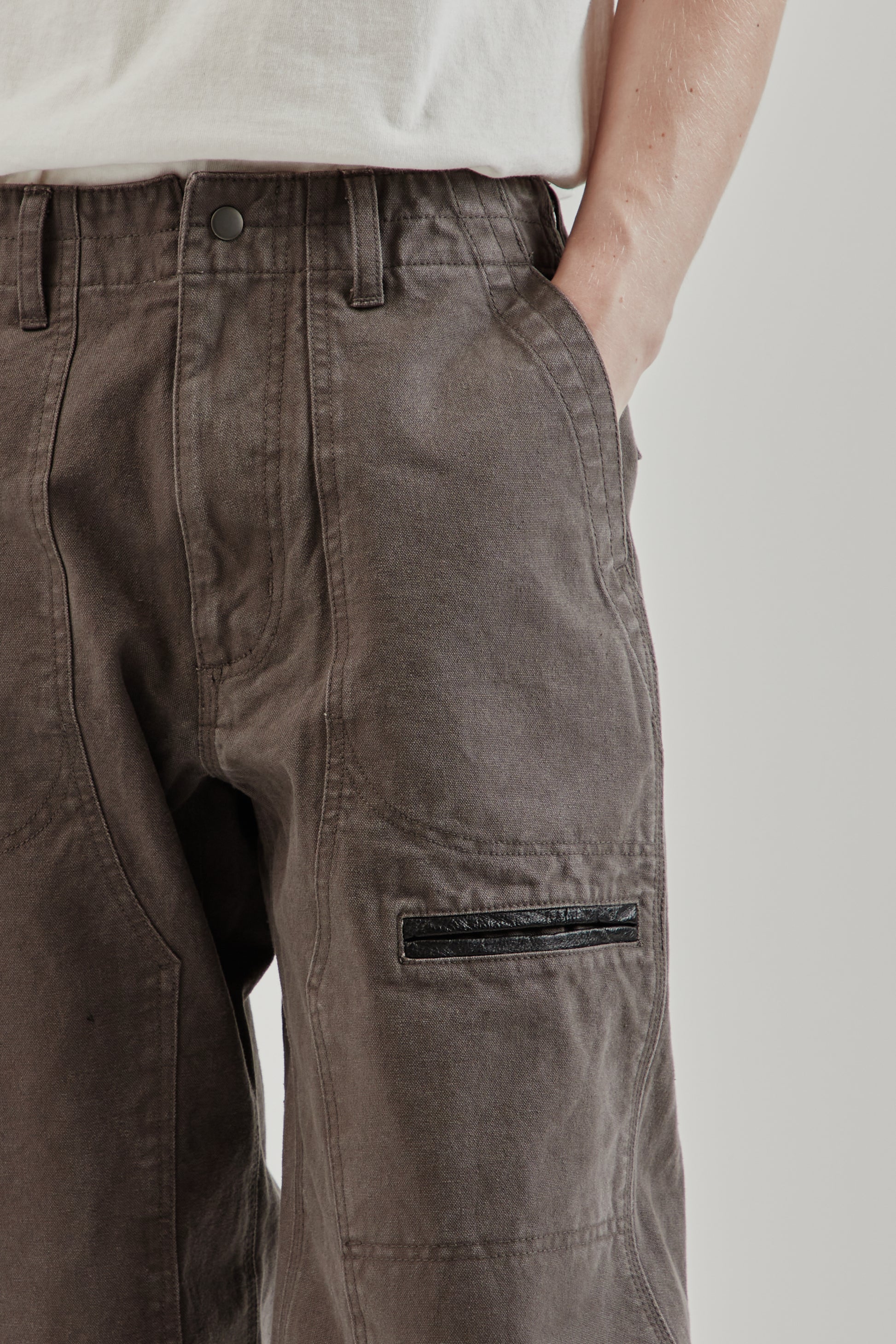 Frizmworks FW25 Heavy Canvas Destroyed Double Knee Pants Mud 7