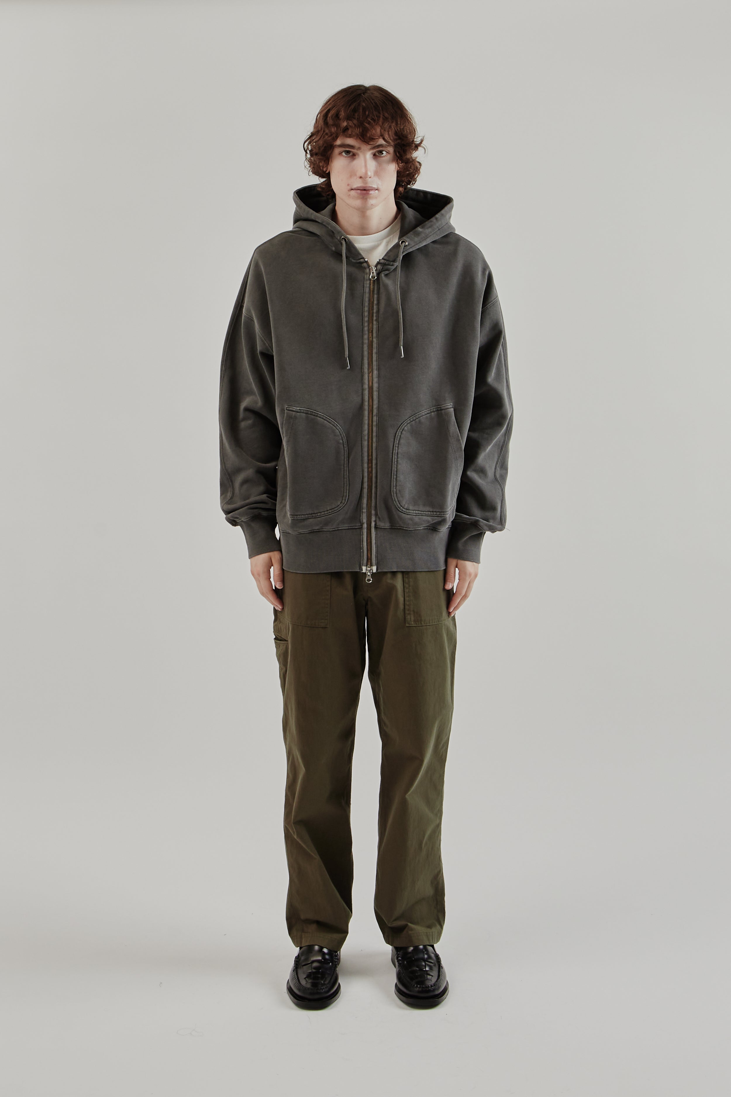 Frizmworks OG Pigment Dyeing Hood Zipup Parka - Charcoal | Wallace