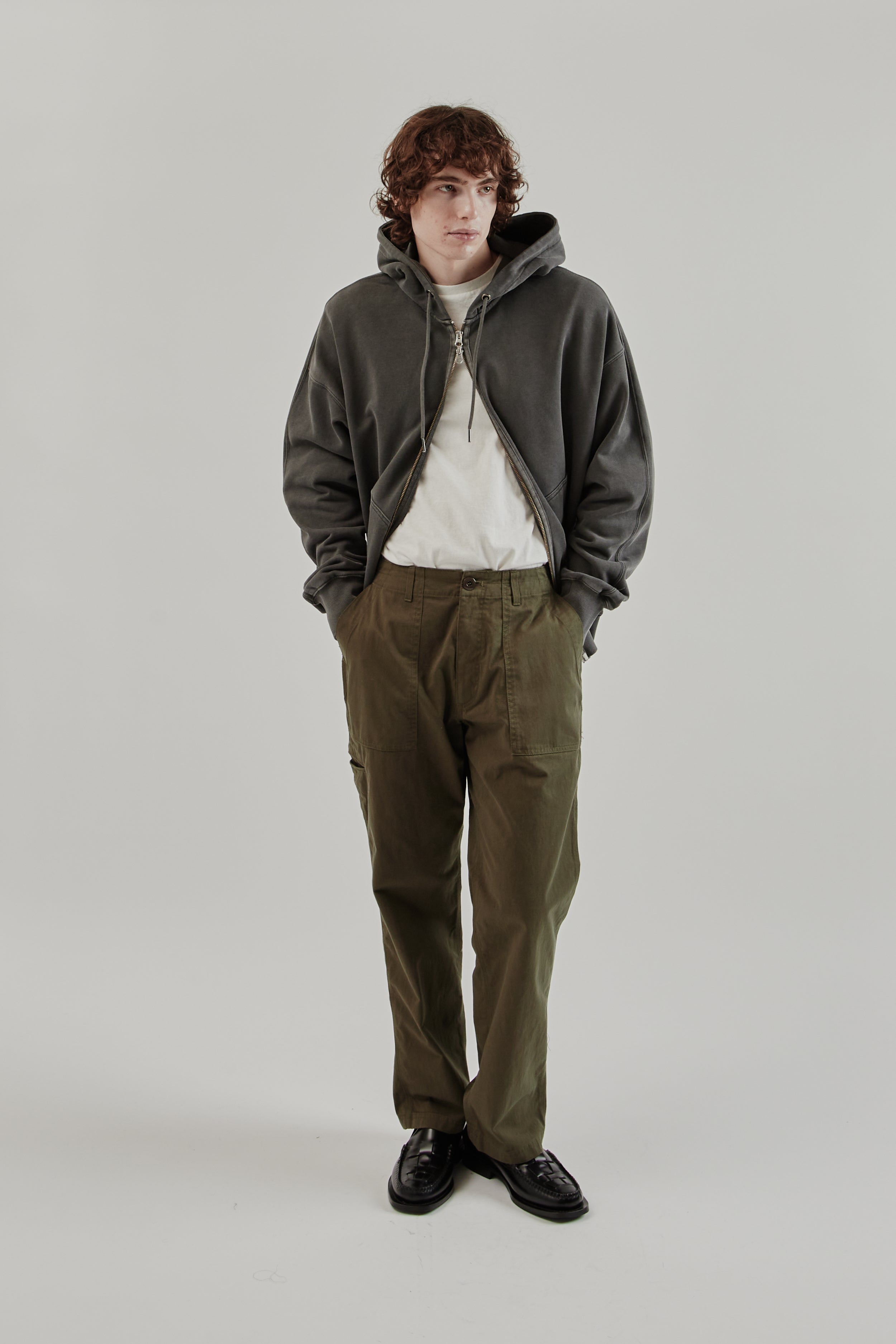 Frizmworks OG Pigment Dyeing Hood Zipup Parka - Charcoal | Wallace