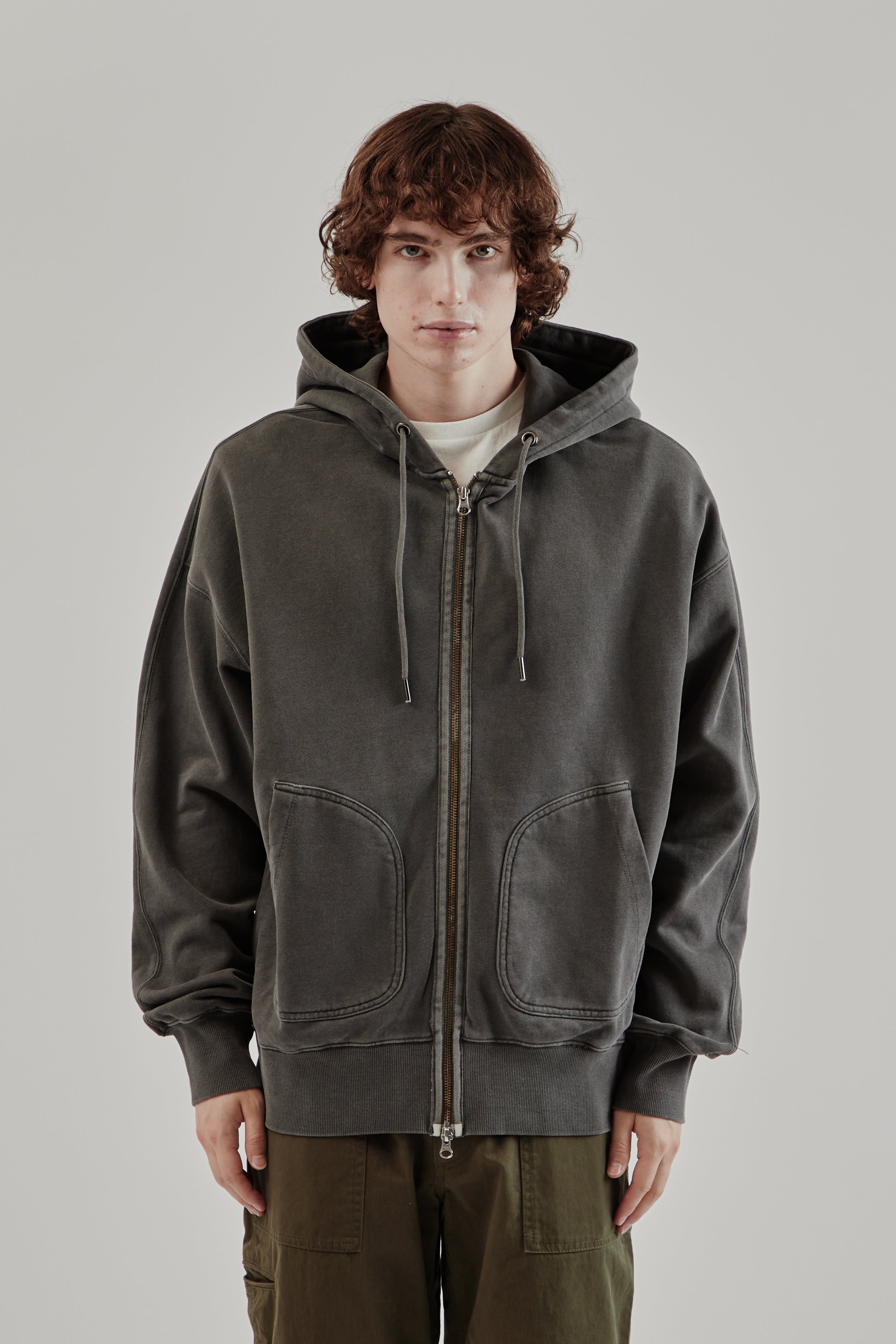 Frizmworks OG Pigment Dyeing Hood Zipup Parka - Charcoal | Wallace