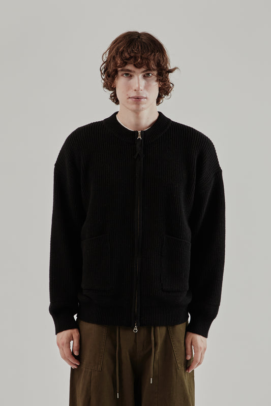 Frizmworks FW25 Wool Deck Zip-Up Cardigan Black 2