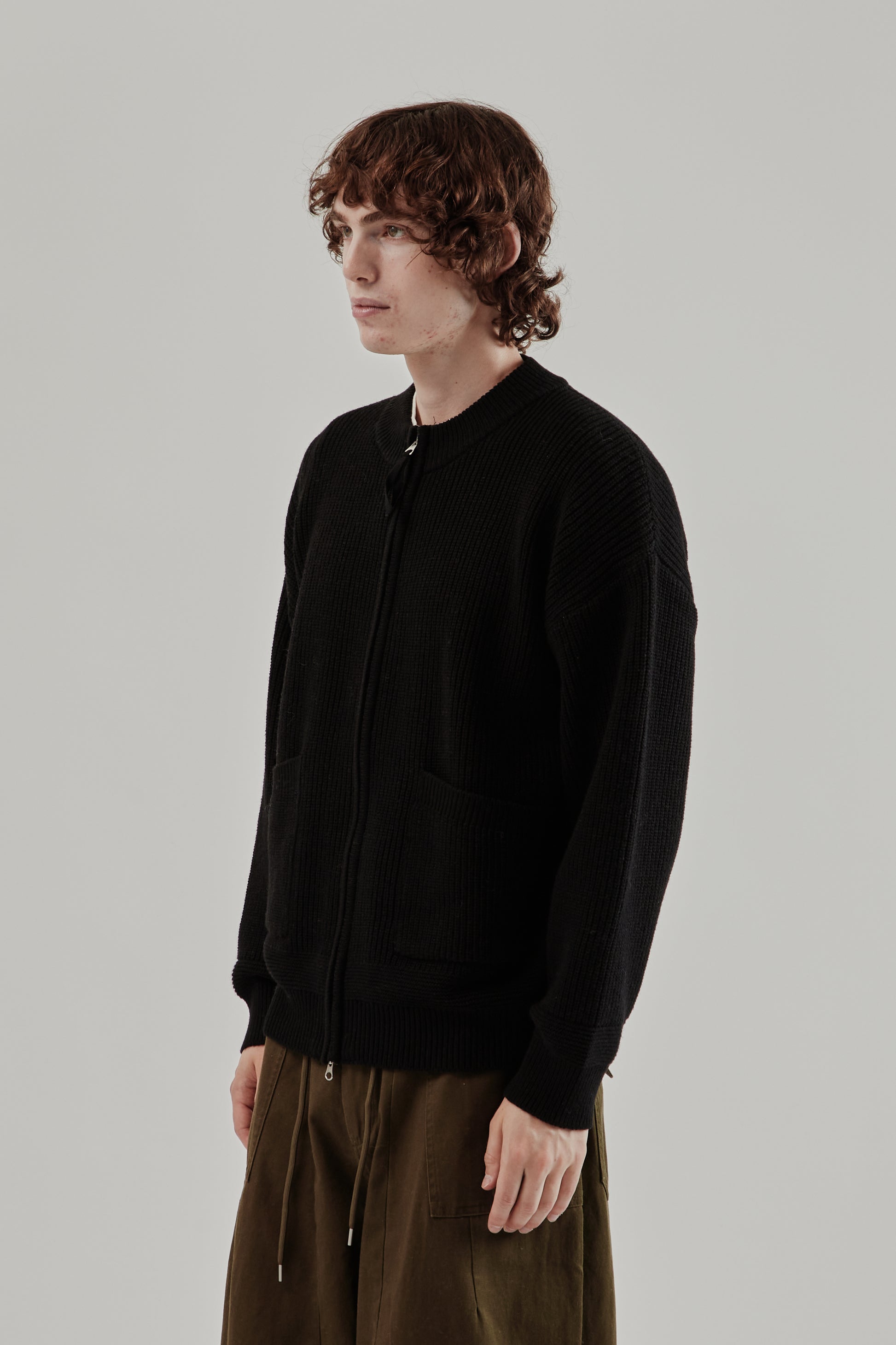 Frizmworks FW25 Wool Deck Zip-Up Cardigan Black 3