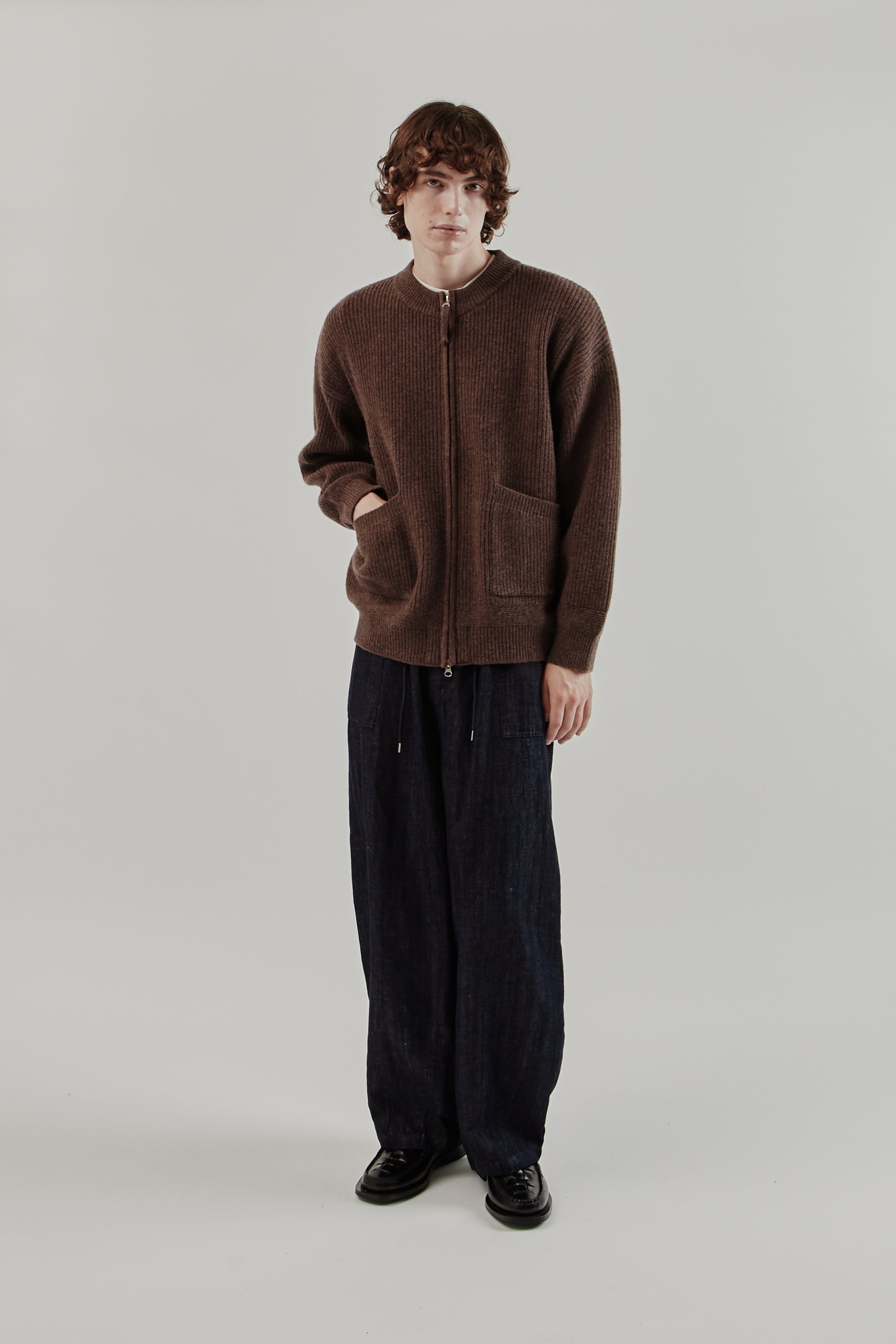 Frizmworks FW25 Wool Deck Zip-Up Cardigan Choco Brown 11
