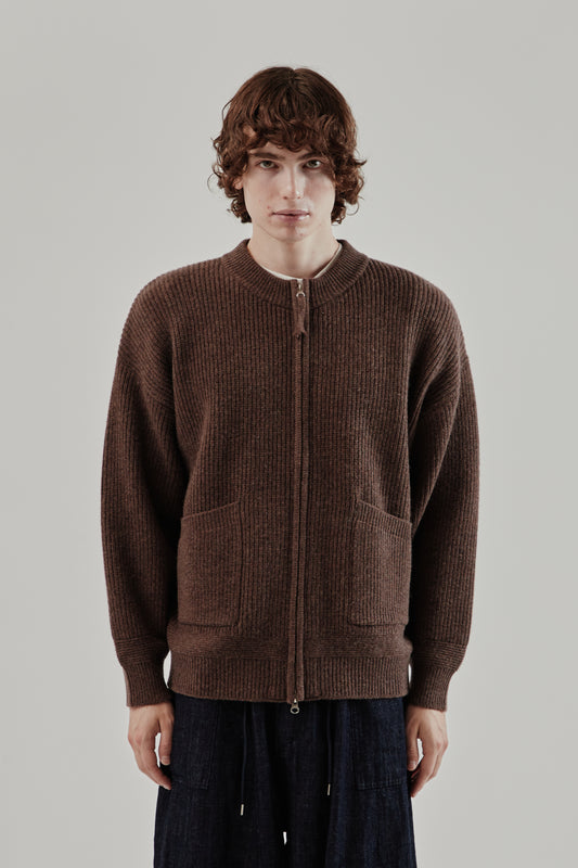 Frizmworks FW25 Wool Deck Zip-Up Cardigan Choco Brown 2