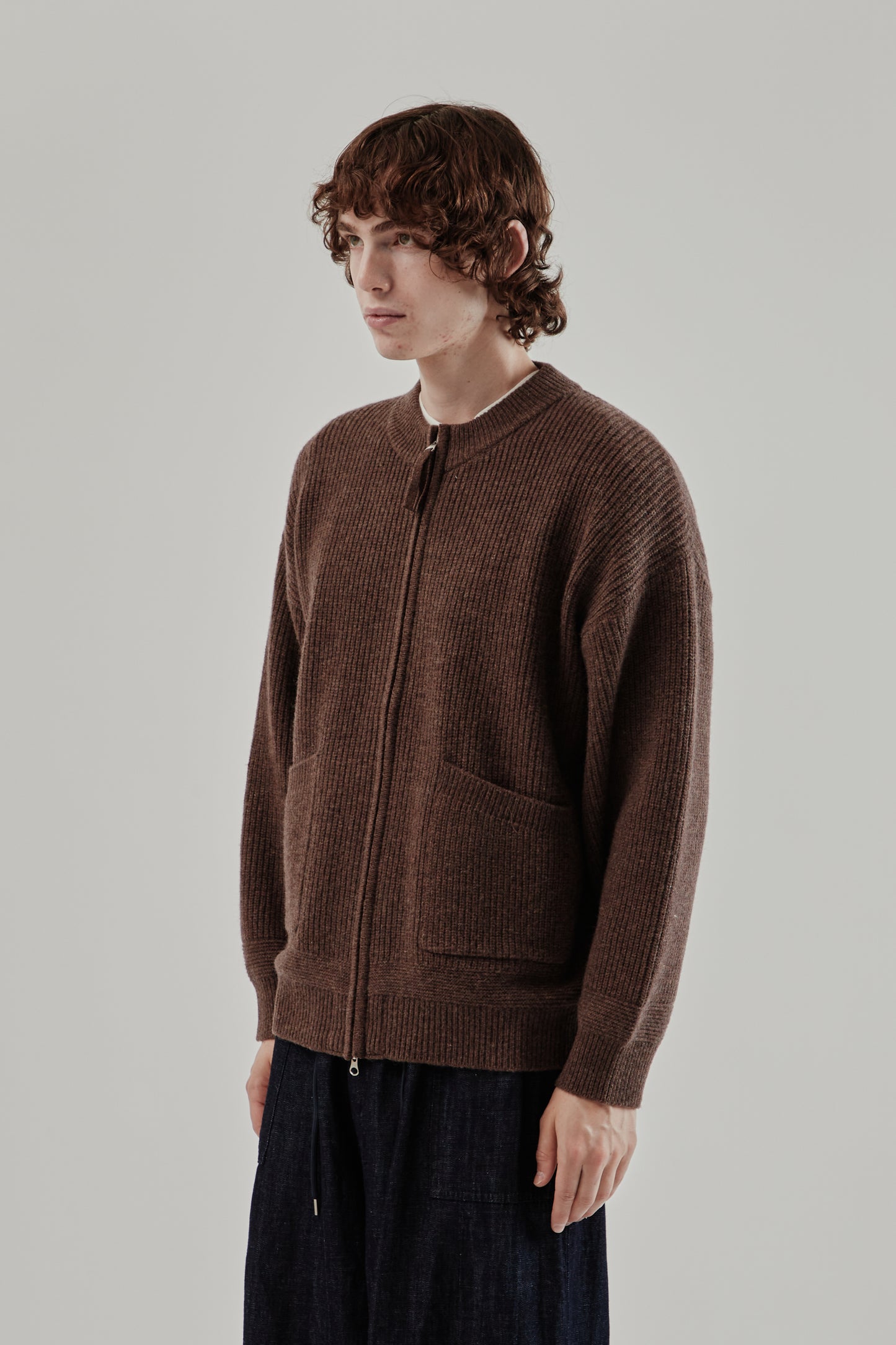 Frizmworks FW25 Wool Deck Zip-Up Cardigan Choco Brown 3