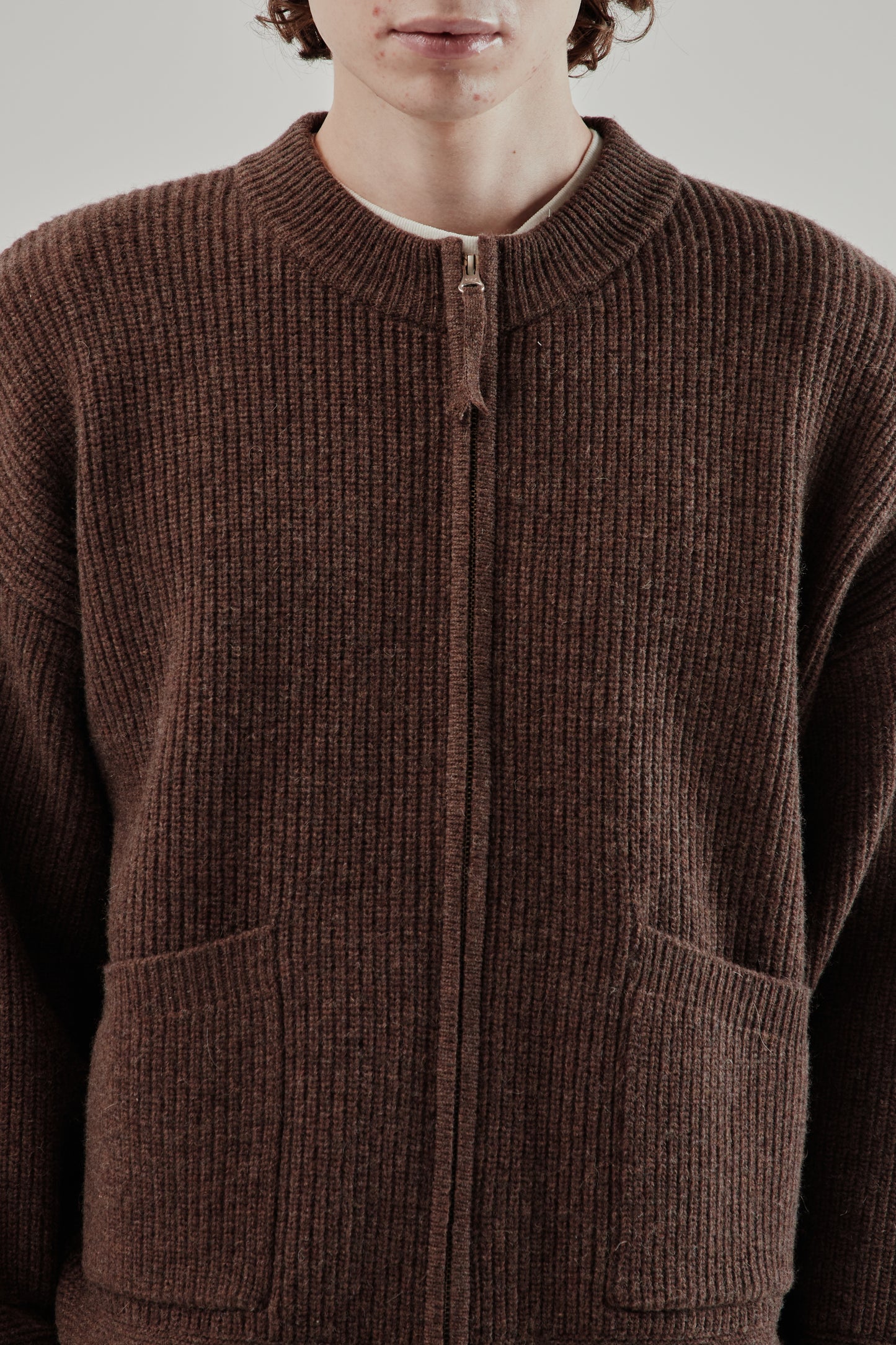 Frizmworks FW25 Wool Deck Zip-Up Cardigan Choco Brown 6