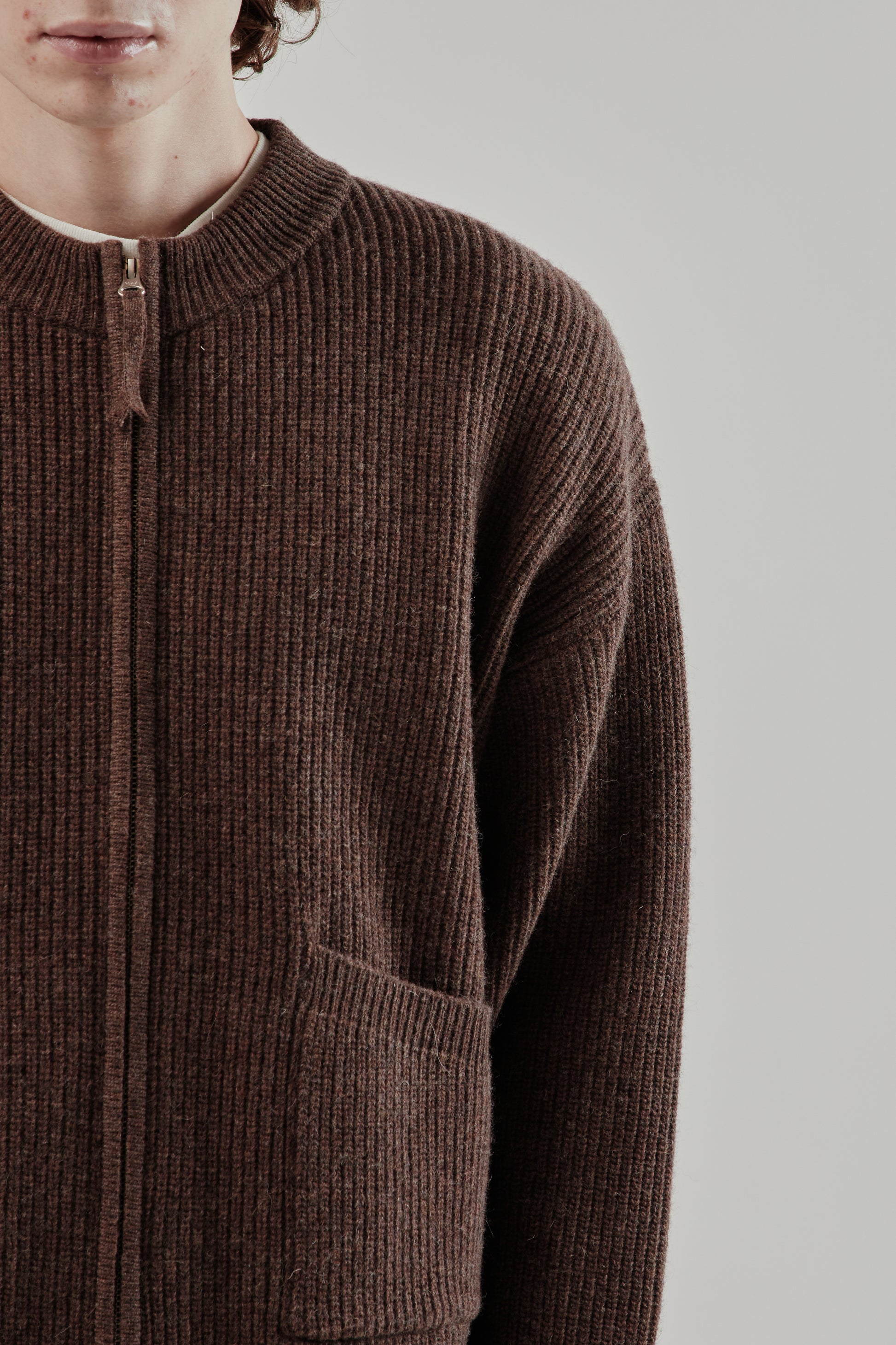 Frizmworks FW25 Wool Deck Zip-Up Cardigan Choco Brown 7