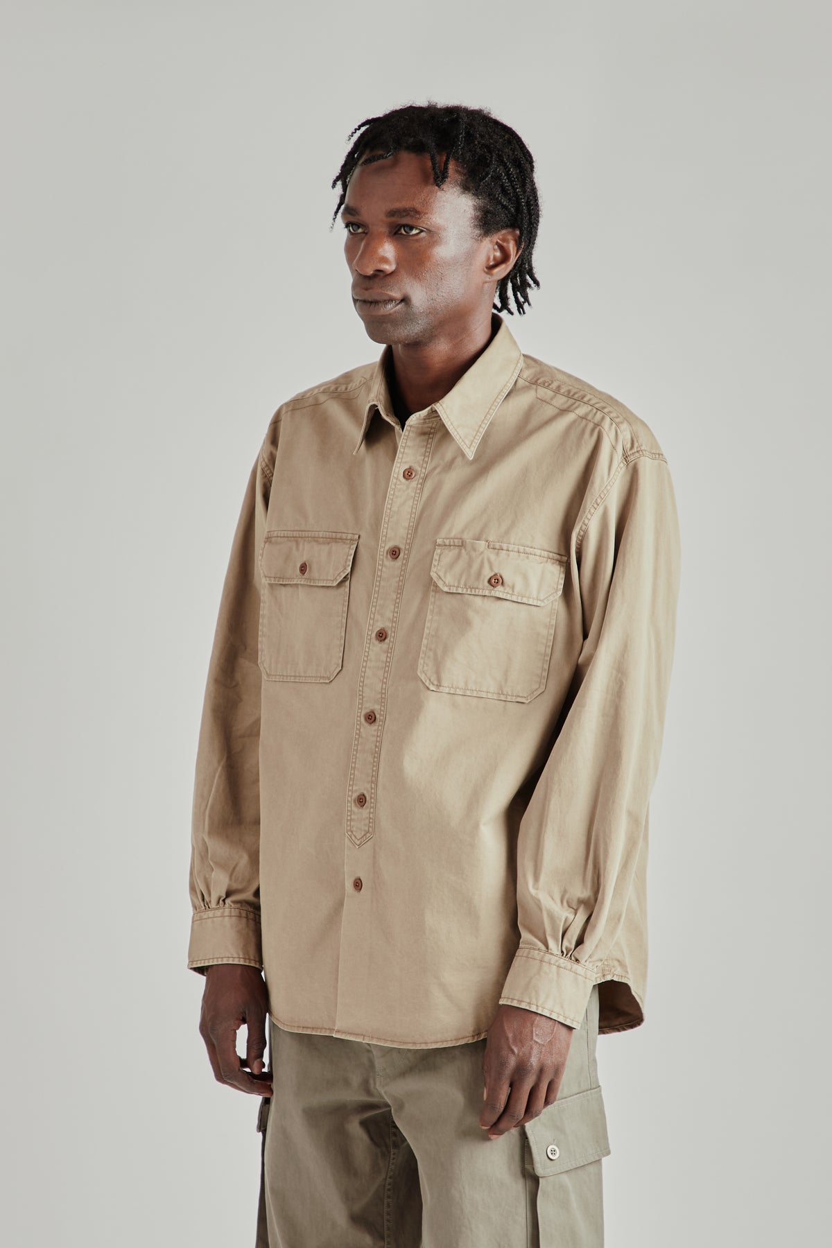 Chino Officer Shirt - Khaki