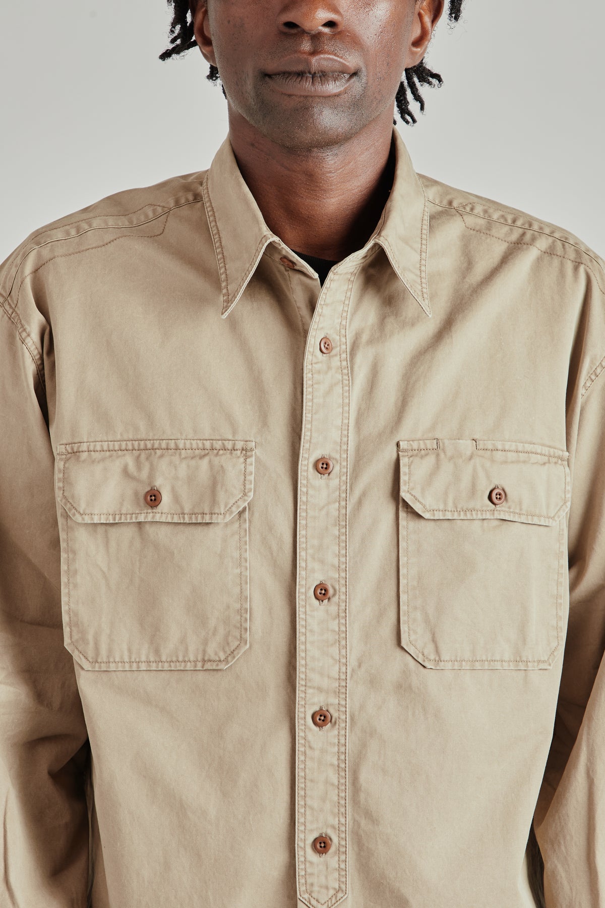Chino Officer Shirt - Khaki