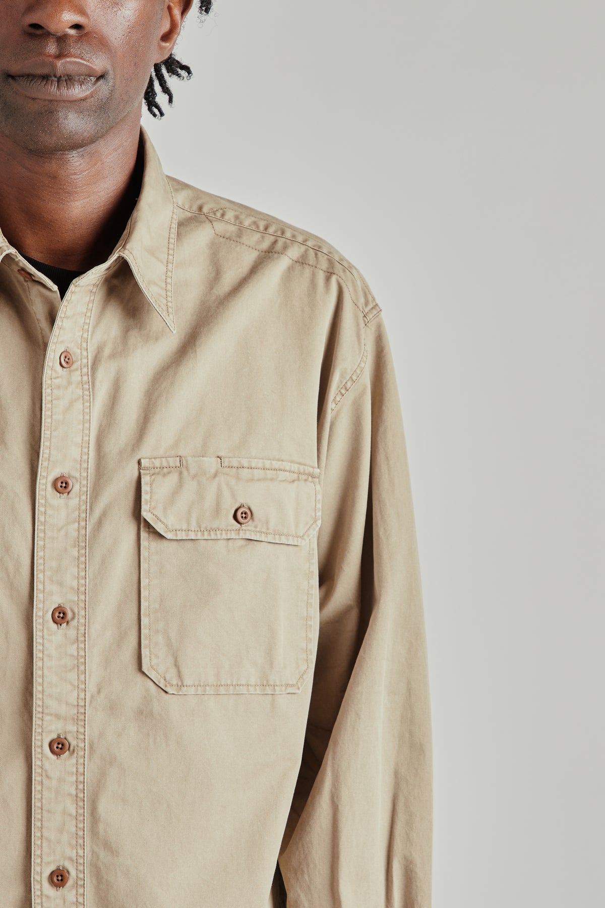 Chino Officer Shirt - Khaki