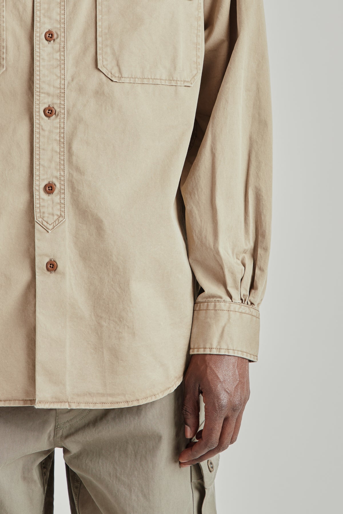 Chino Officer Shirt - Khaki