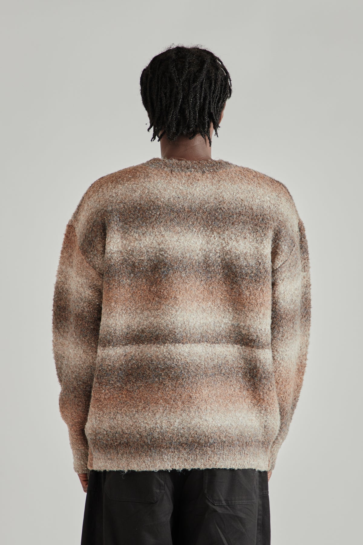 Frizmworks FW26 GRADATION BOUCLE KNIT Brown- Ivory1073