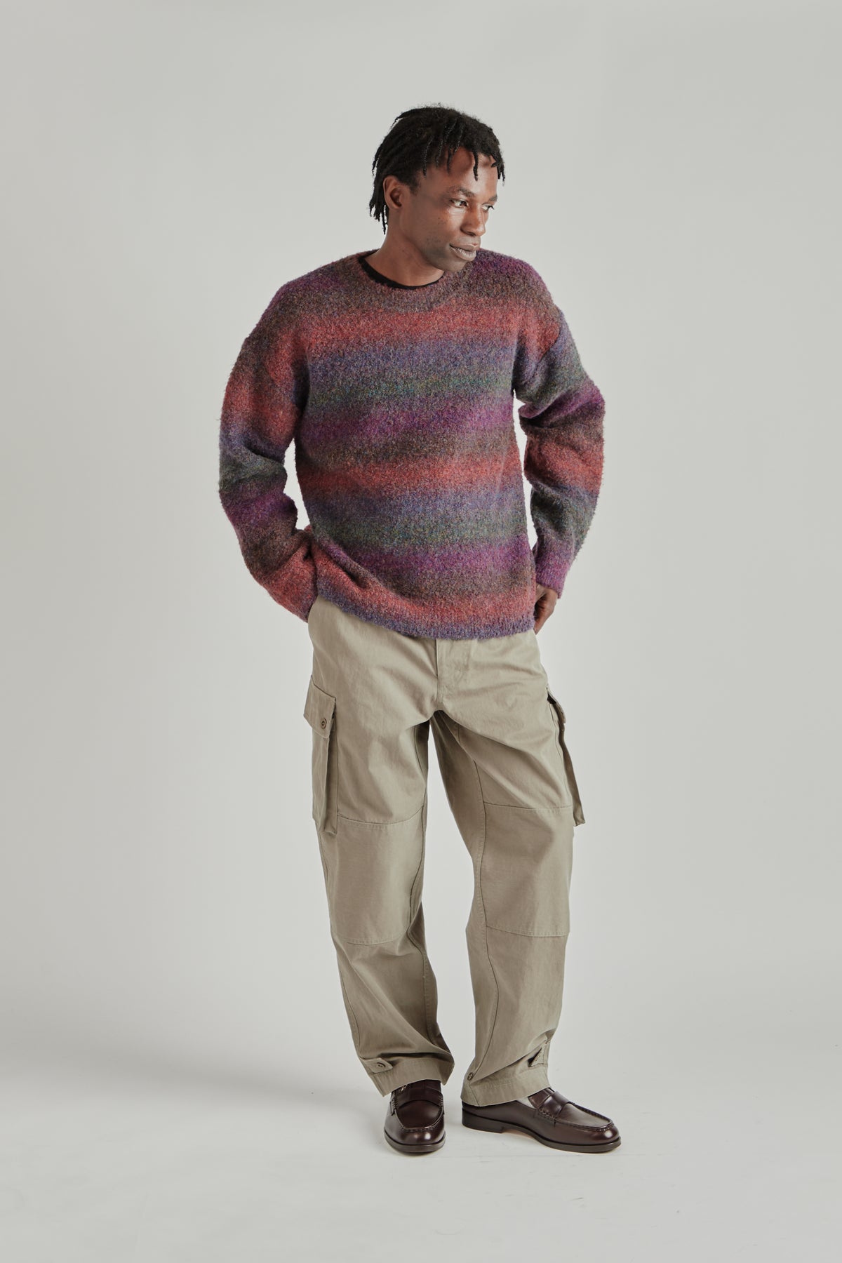 Frizmworks FW26 GRADATION BOUCLE KNIT Purple0891