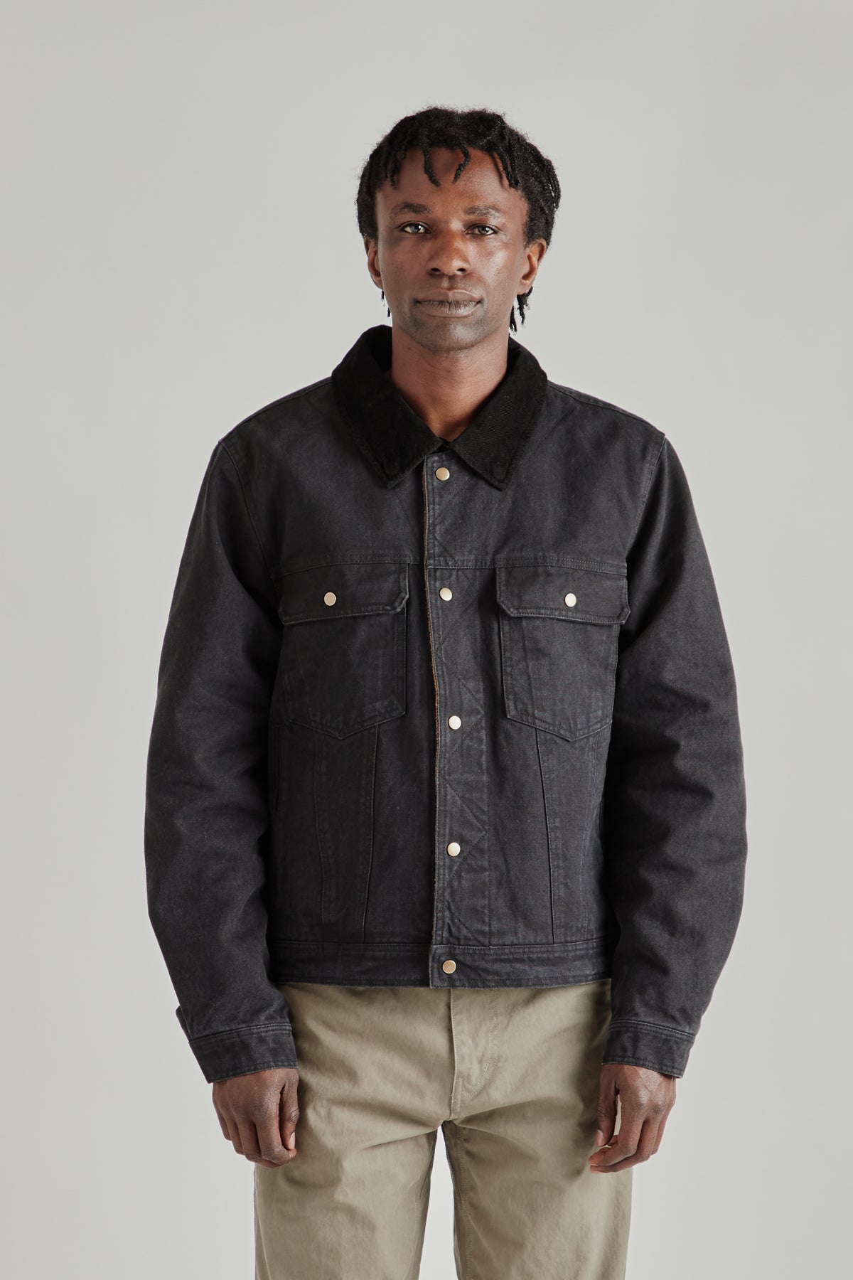 Heavy Canvas Storm Trucker Jacket - Black