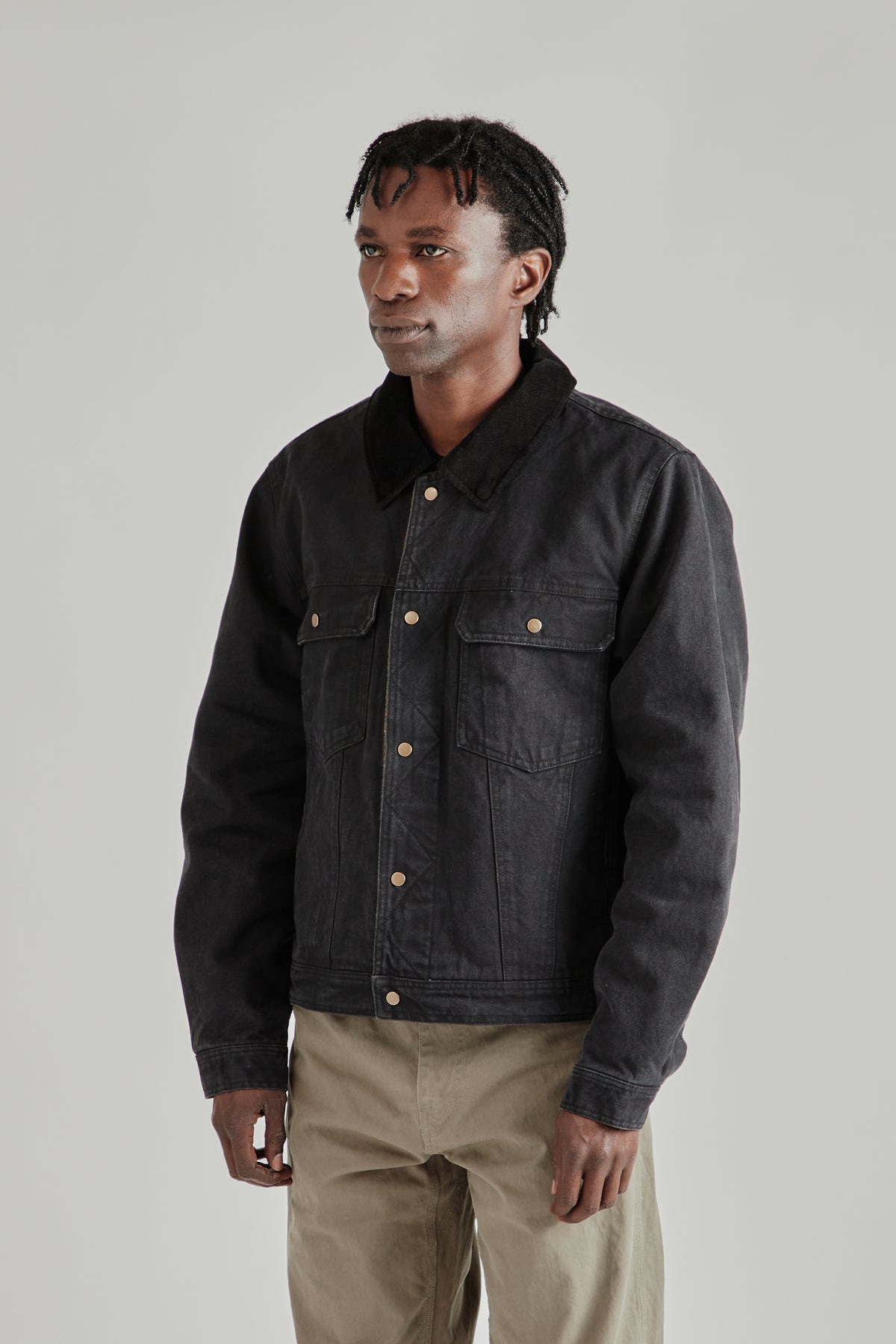 Heavy Canvas Storm Trucker Jacket - Black