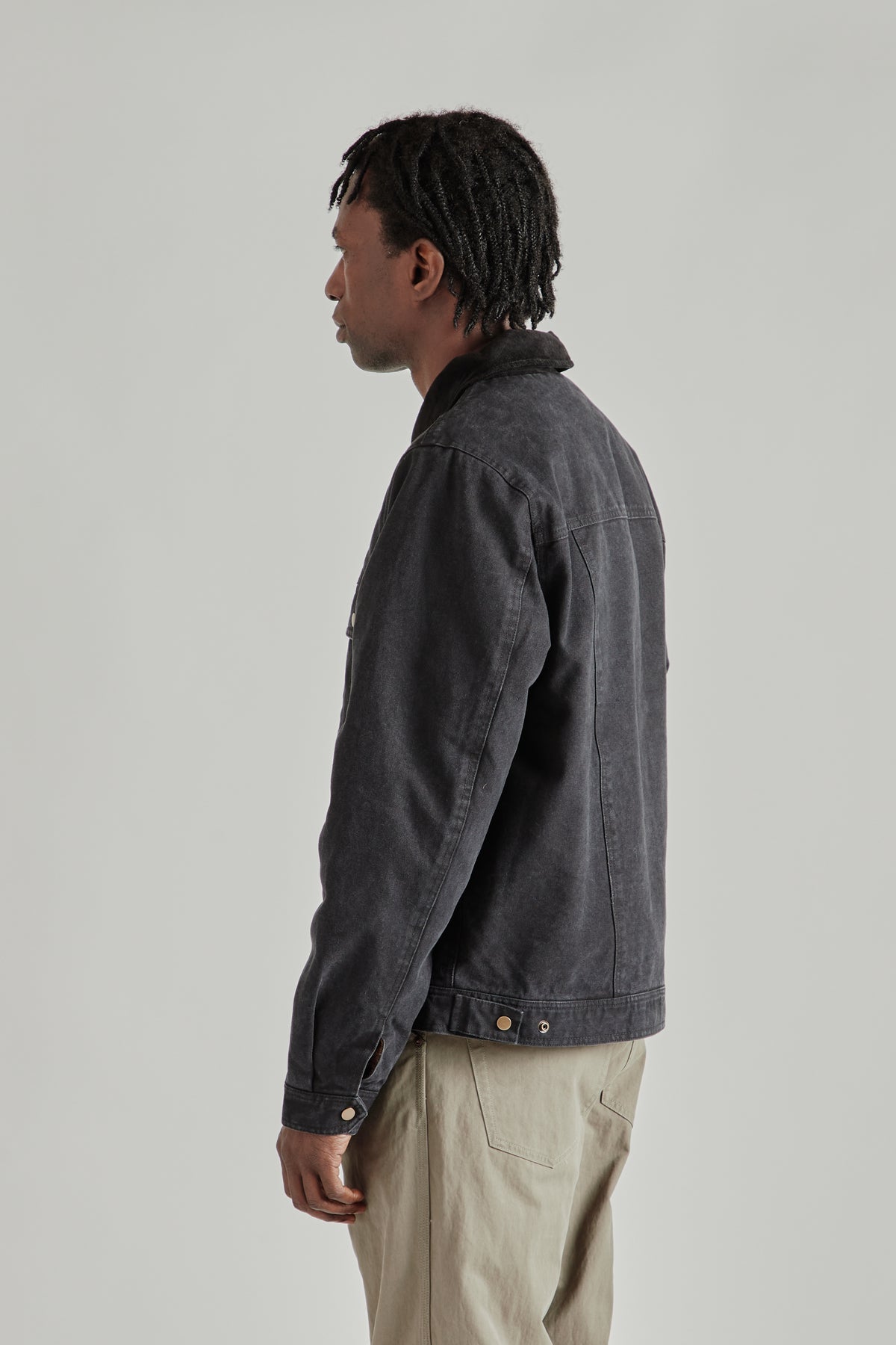 Heavy Canvas Storm Trucker Jacket - Black