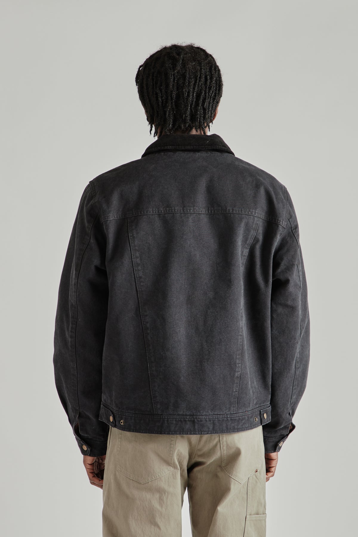 Heavy Canvas Storm Trucker Jacket - Black