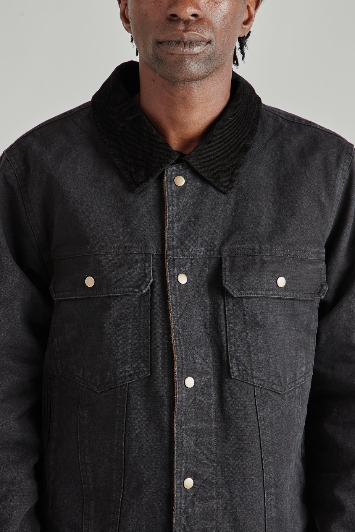 Heavy Canvas Storm Trucker Jacket - Black