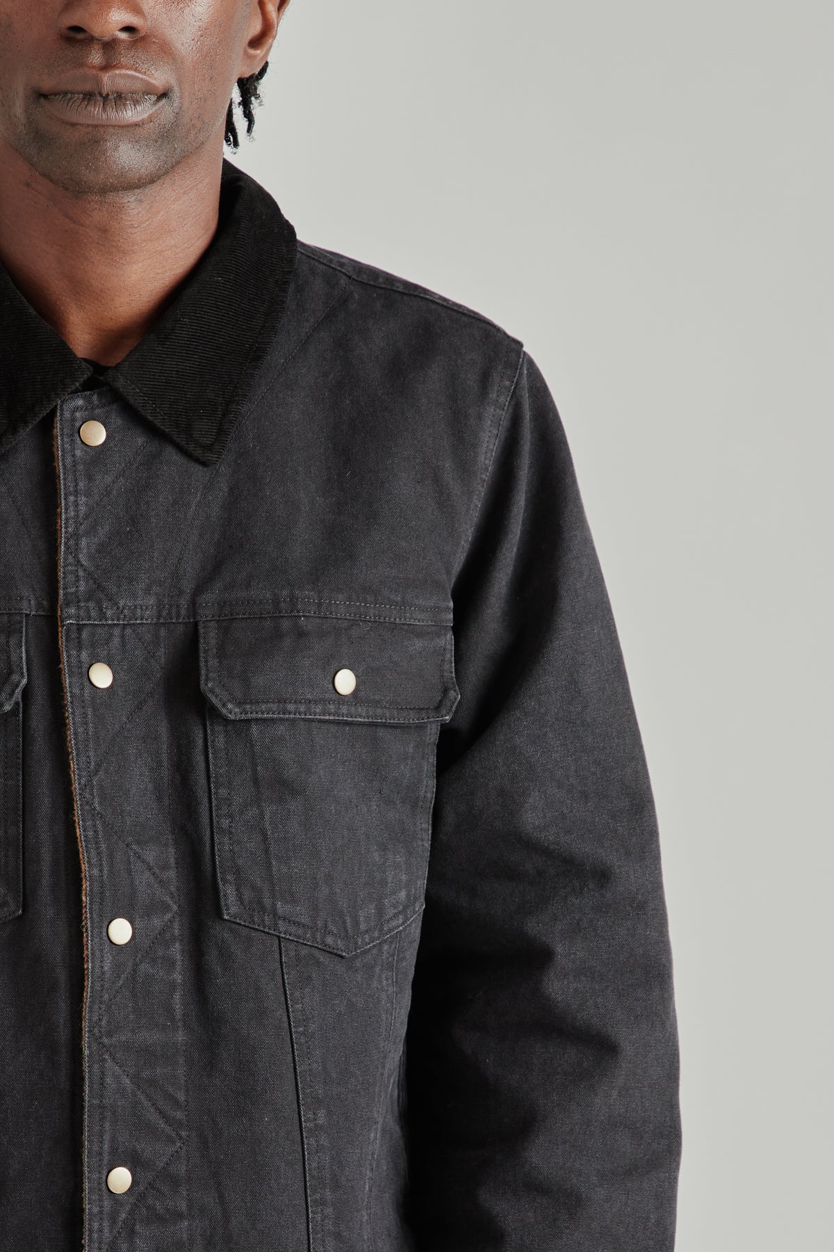 Heavy Canvas Storm Trucker Jacket - Black