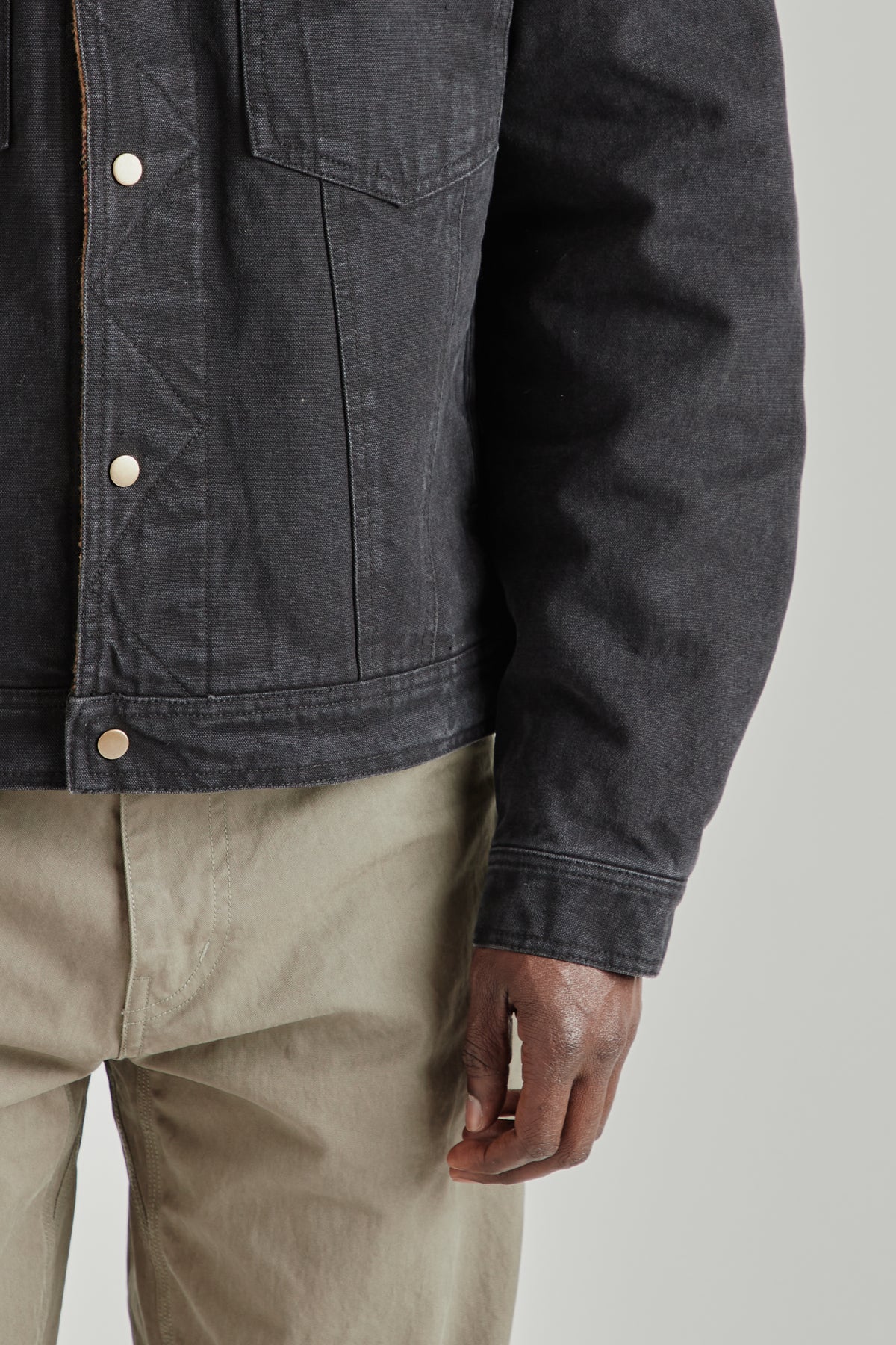 Heavy Canvas Storm Trucker Jacket - Black