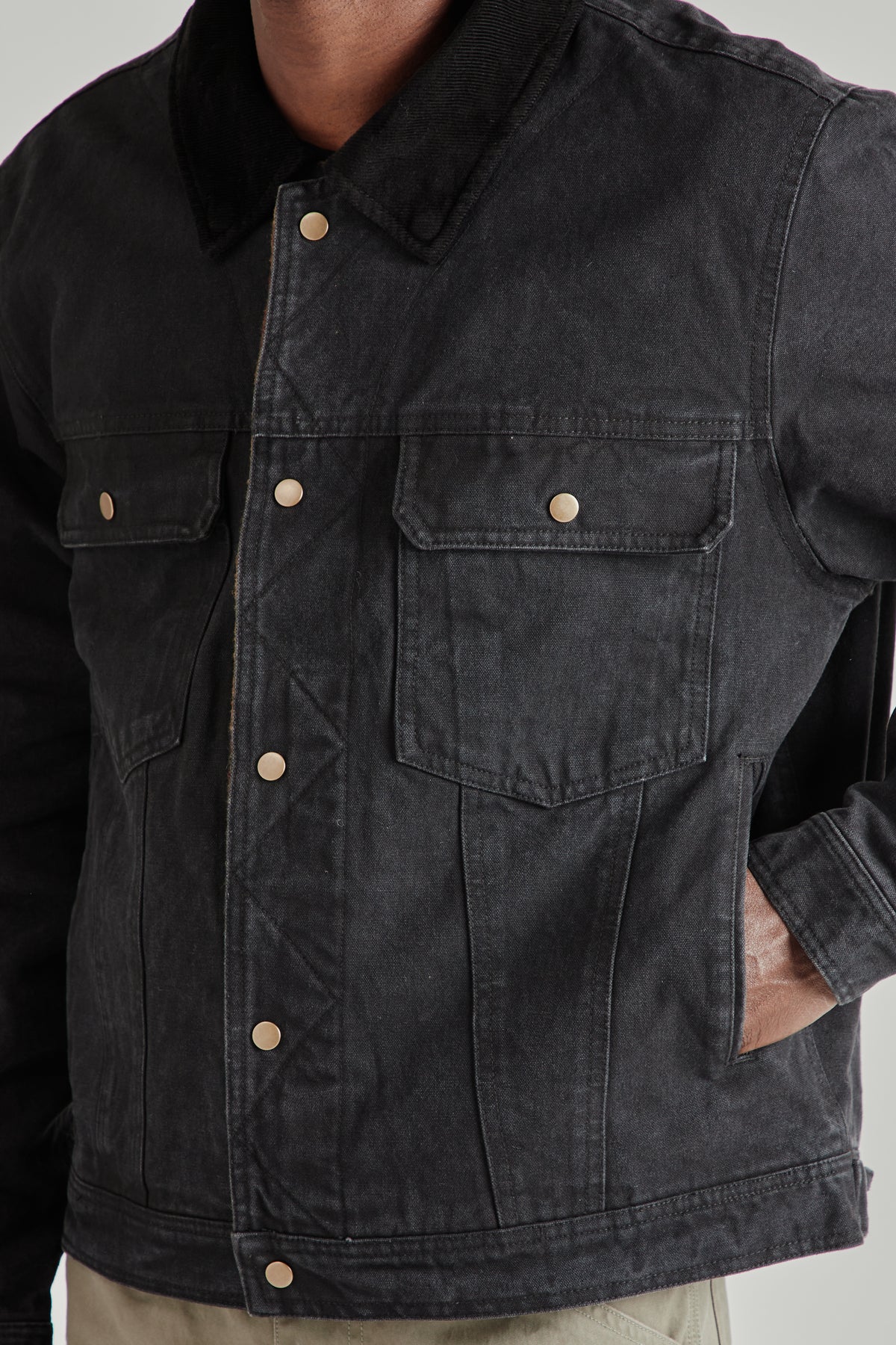 Heavy Canvas Storm Trucker Jacket - Black