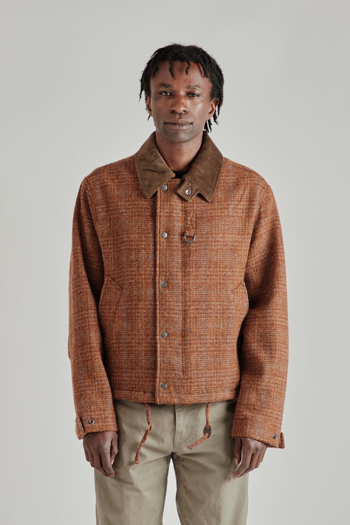 Herringbone Wool Hunting Jacket - Pine Brown