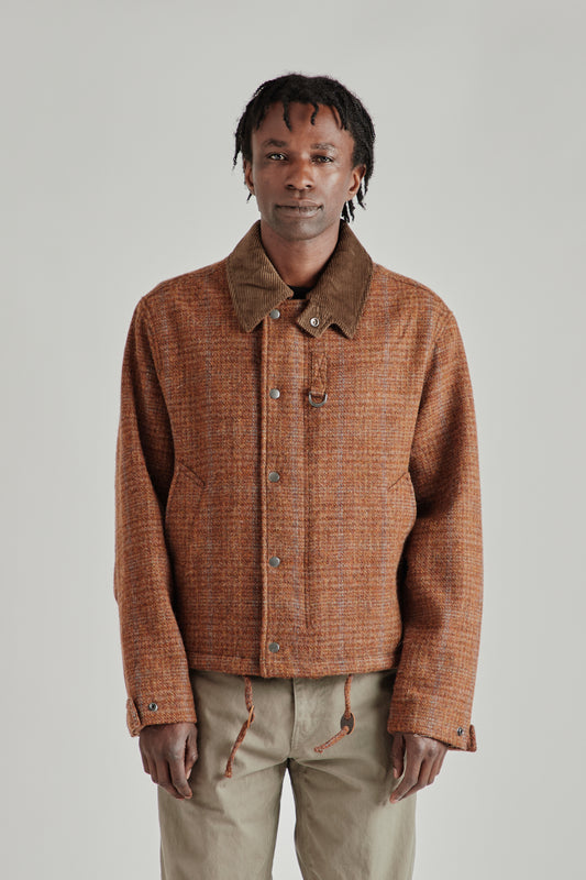 Herringbone Wool Hunting Jacket - Pine Brown