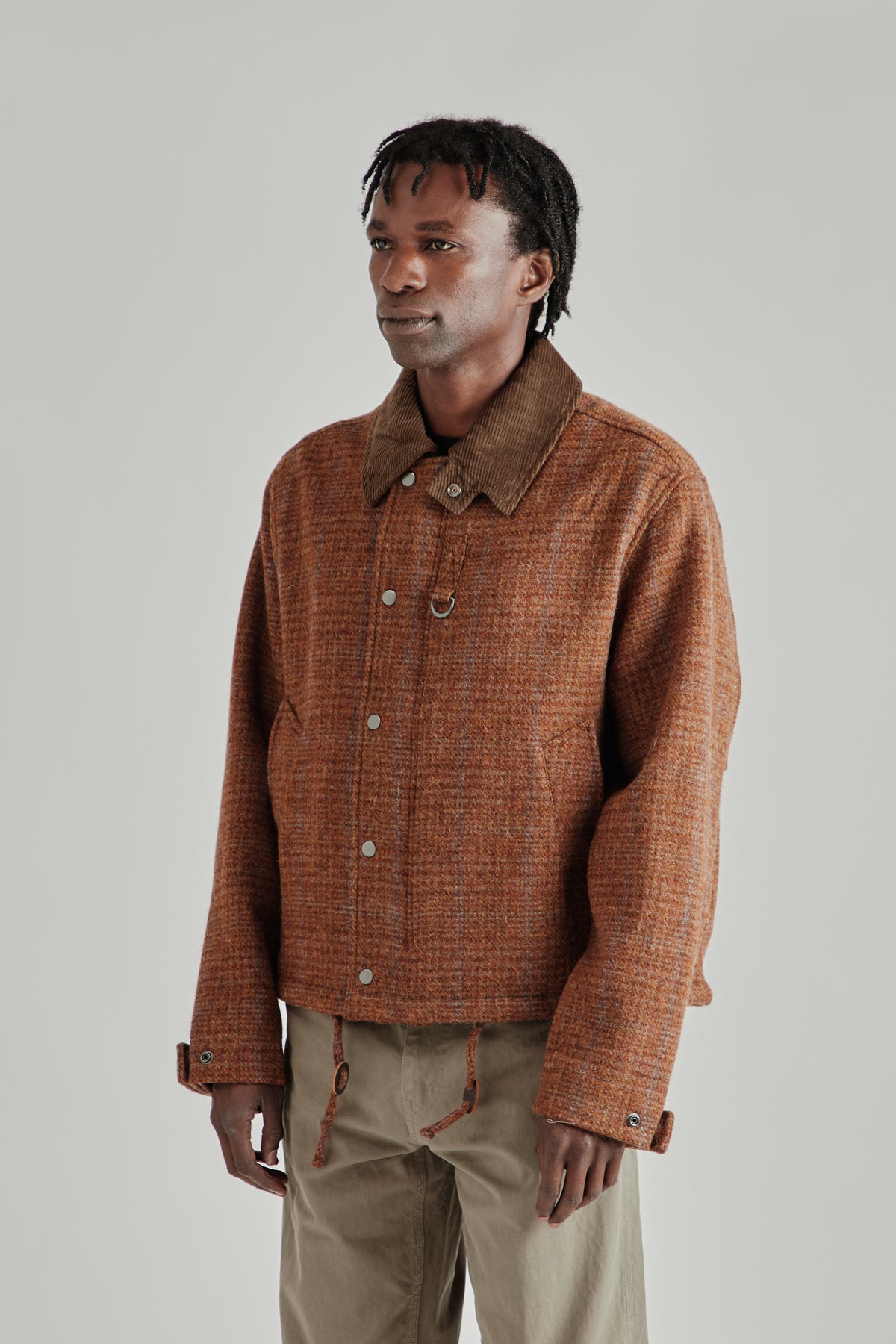 Herringbone Wool Hunting Jacket - Pine Brown