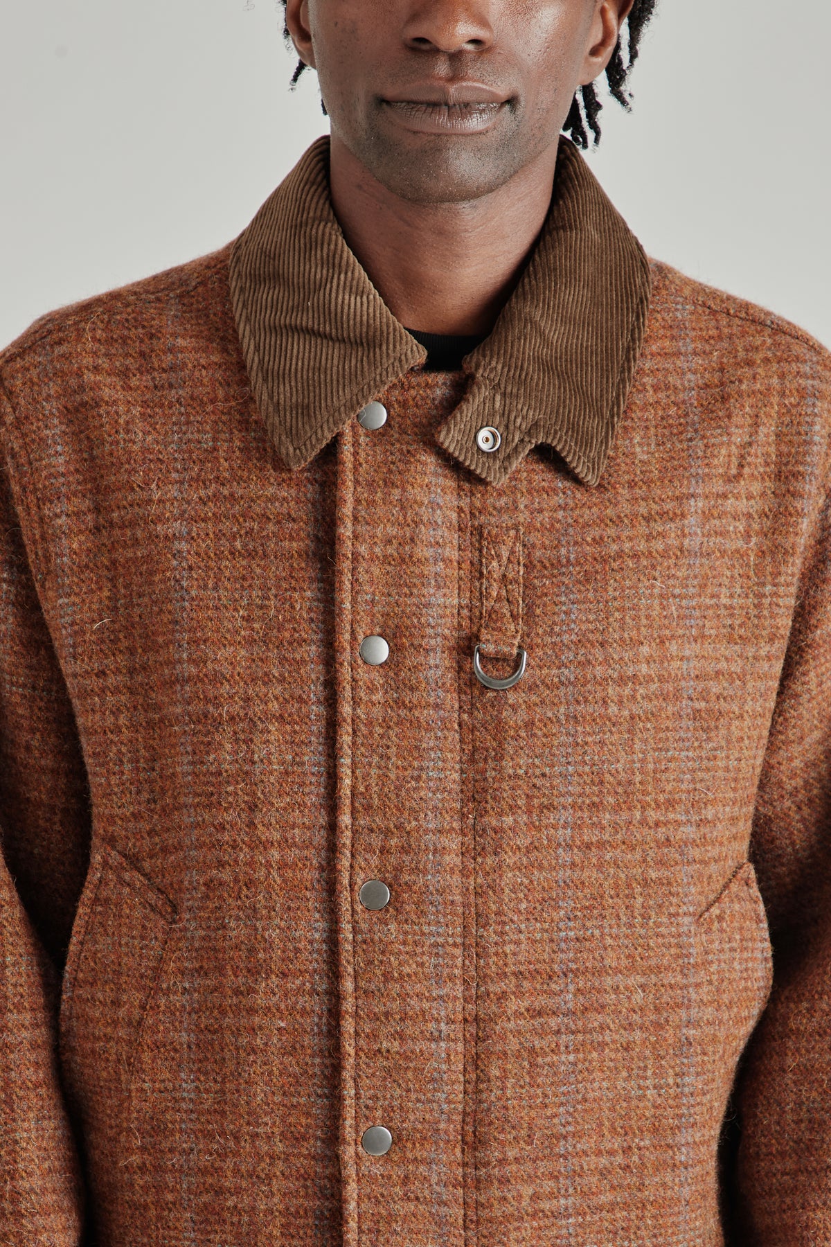 Herringbone Wool Hunting Jacket - Pine Brown