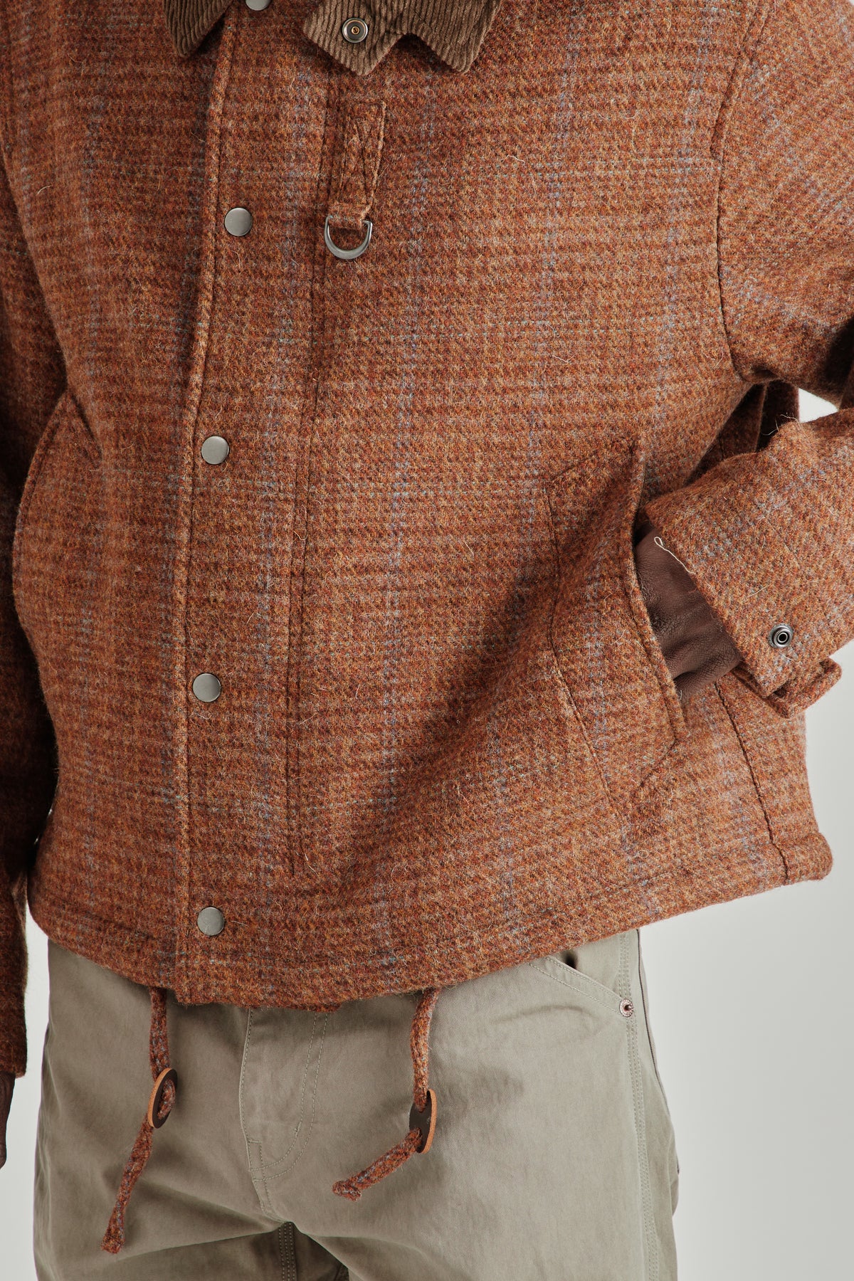 Herringbone Wool Hunting Jacket - Pine Brown