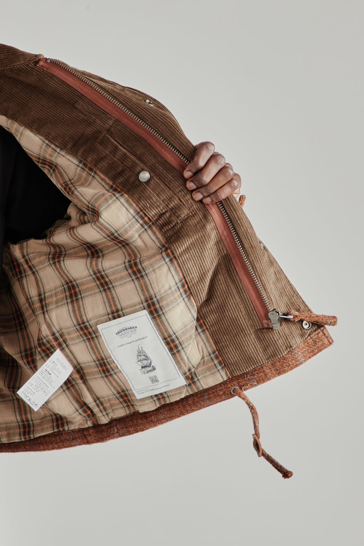 Herringbone Wool Hunting Jacket - Pine Brown