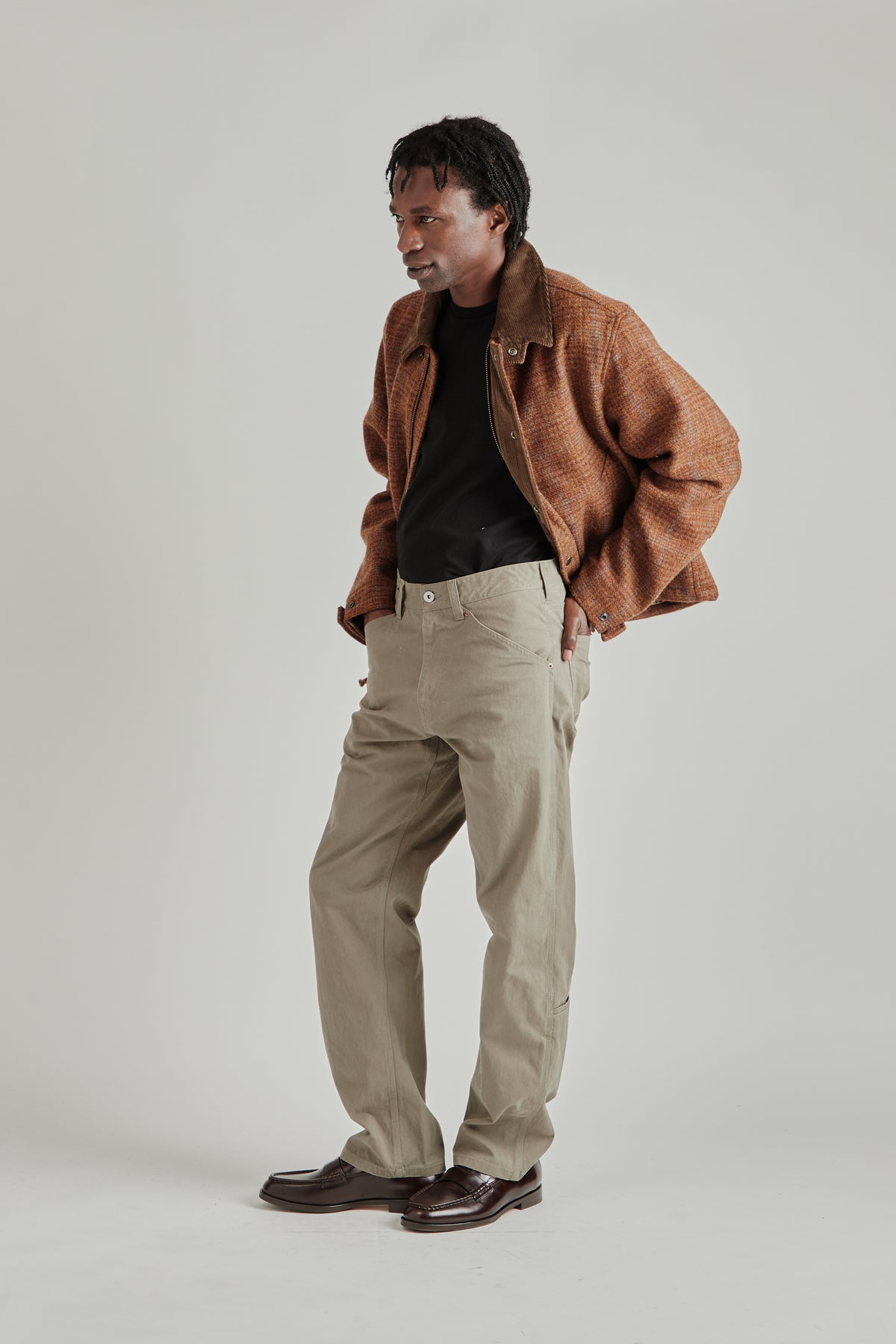 Herringbone Wool Hunting Jacket - Pine Brown