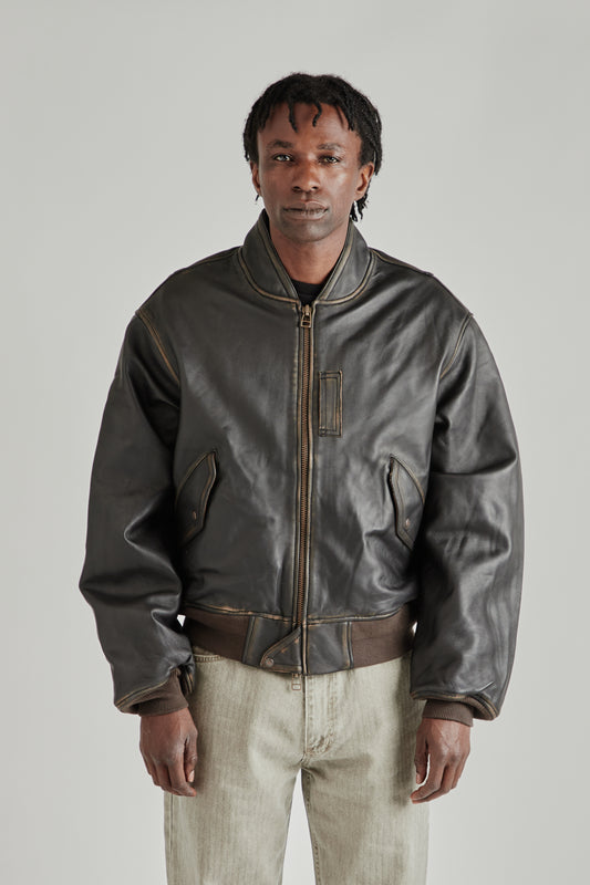 Lambskin Flight Jacket - Brown