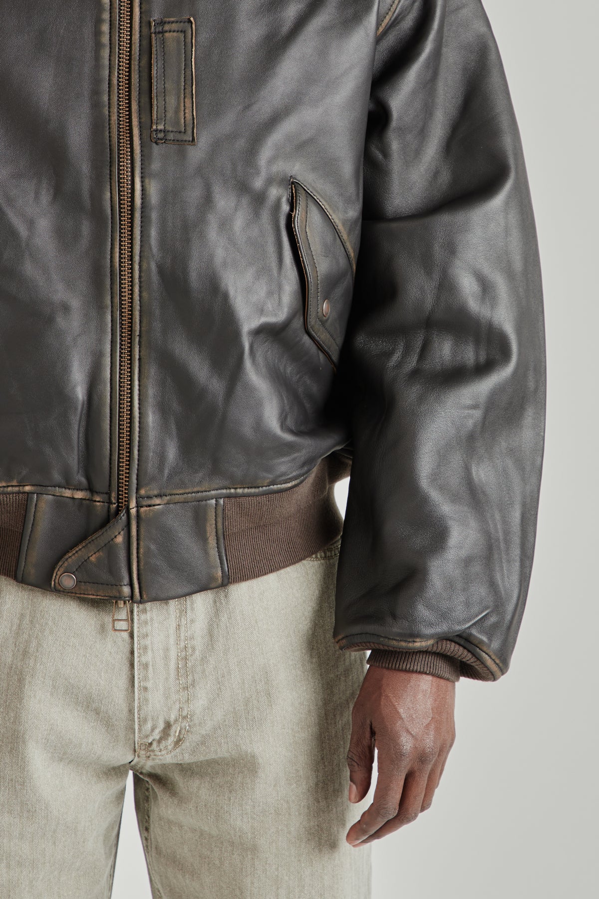 Lambskin Flight Jacket - Brown