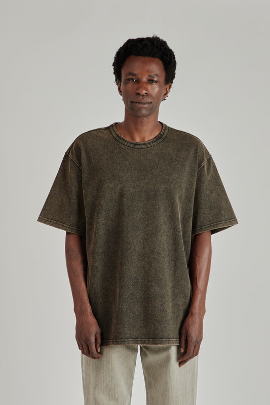 OG Vintage Dyeing Half Tee - Black Brown