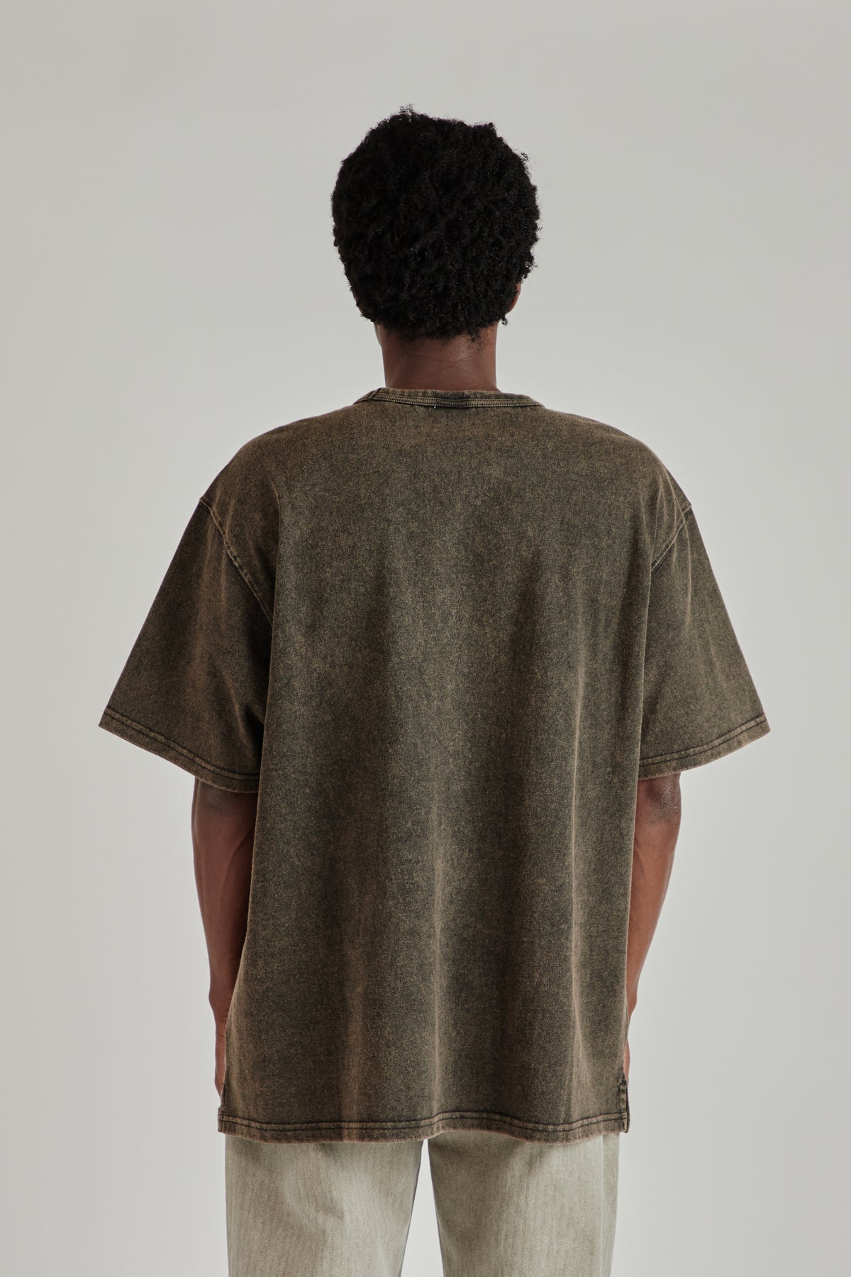 OG Vintage Dyeing Half Tee - Black Brown