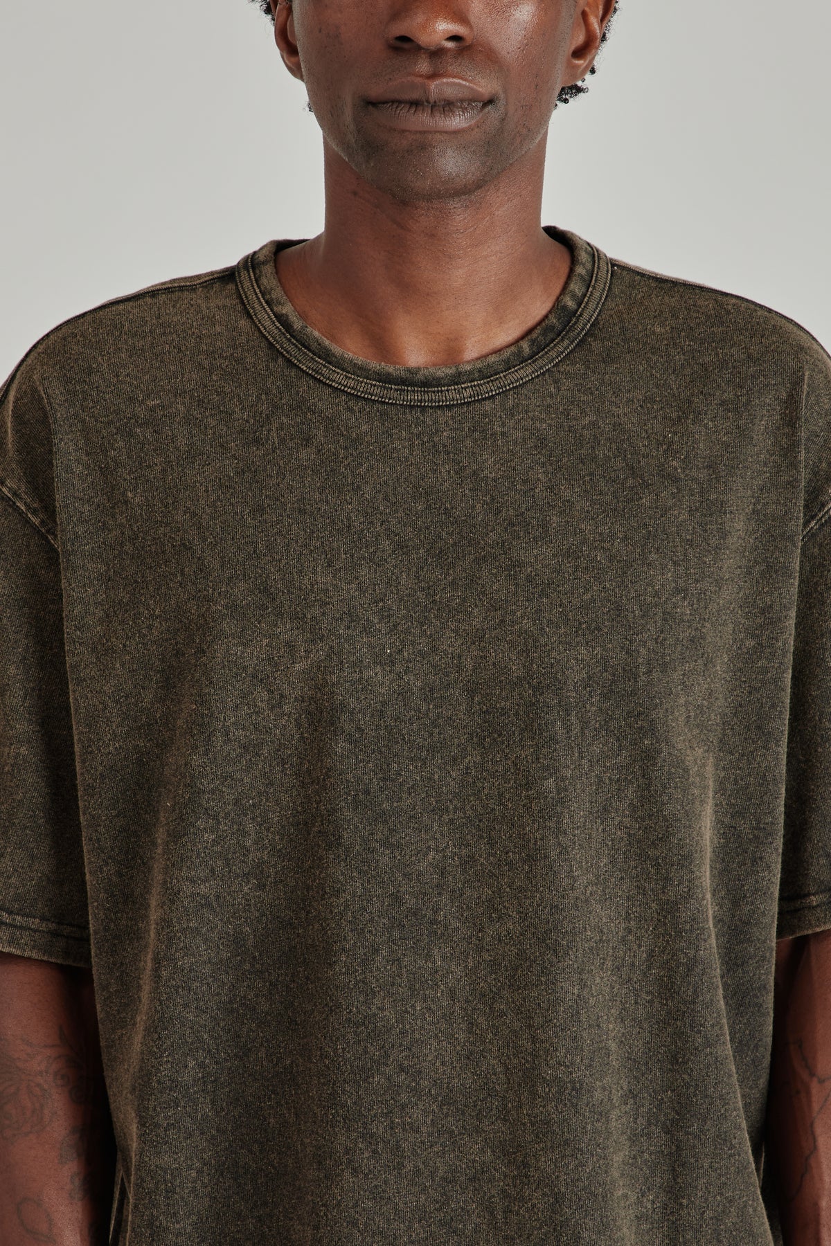 OG Vintage Dyeing Half Tee - Black Brown