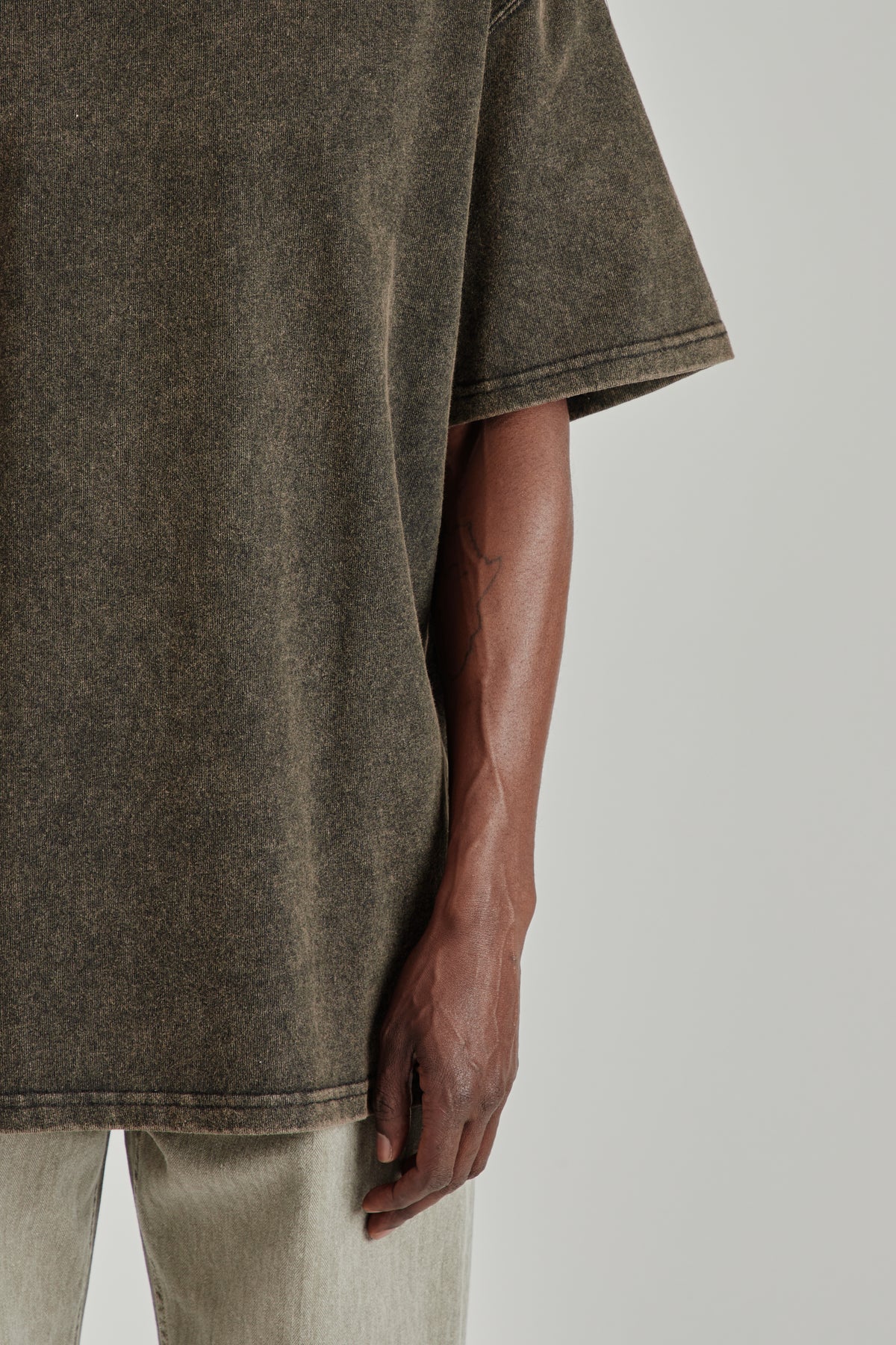 OG Vintage Dyeing Half Tee - Black Brown